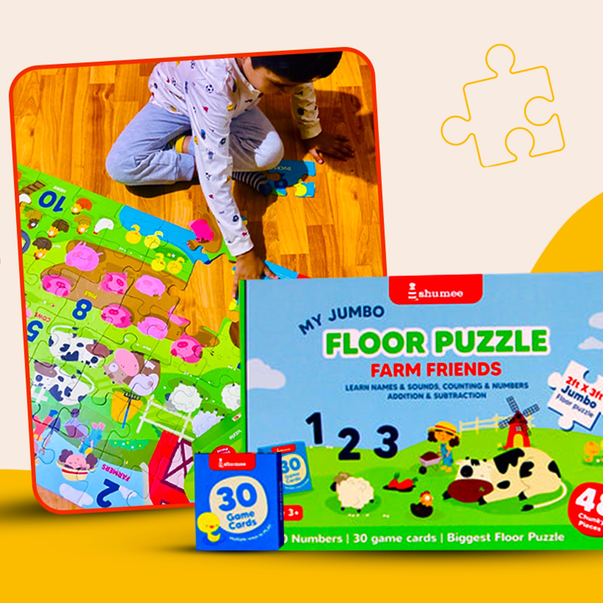 Shumee Educational Farm Floor Puzzle Mats |48 Piece Talent Puzzle Set — Amazon image 8