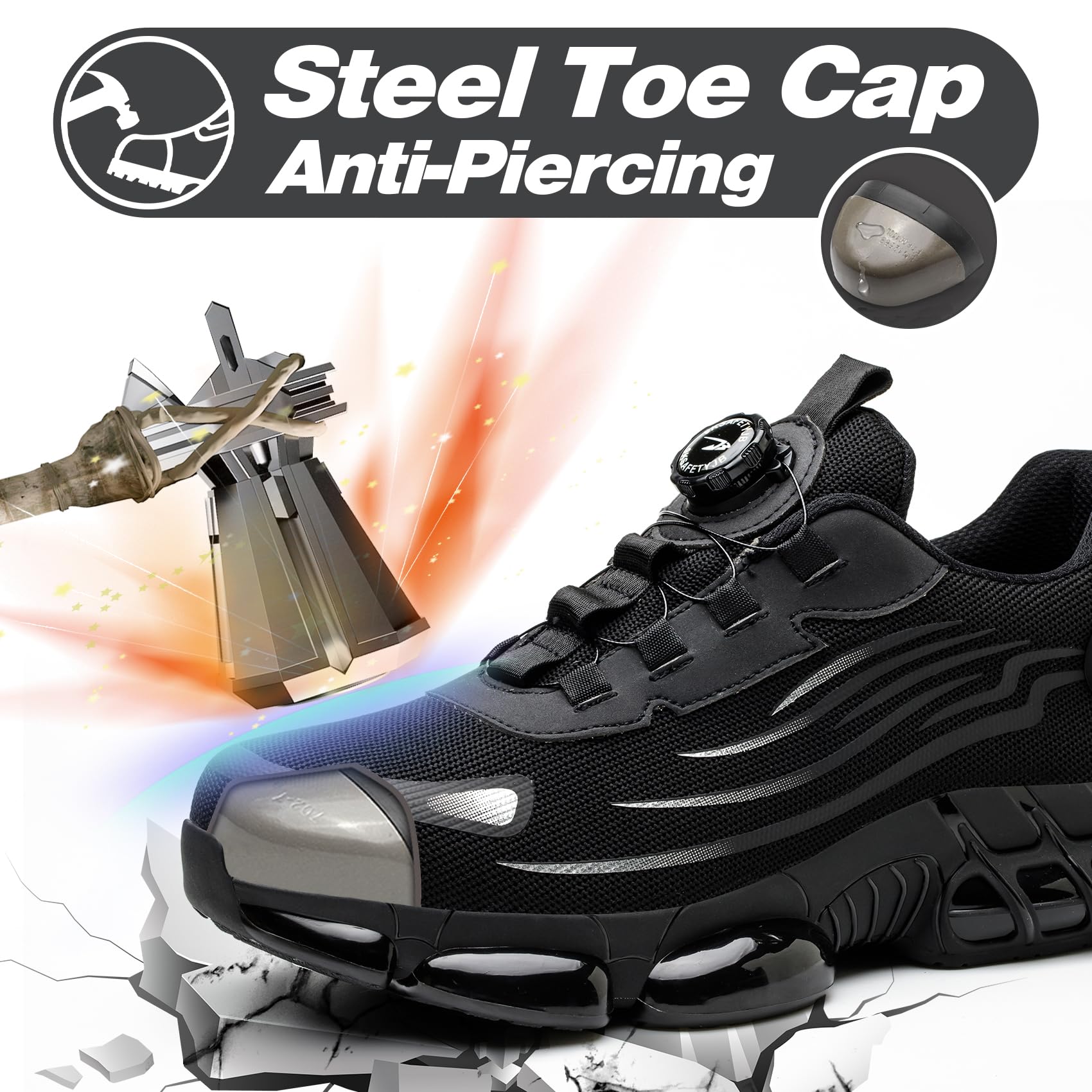 Scarpe Antinfortunistiche Uomo Donna Scarpe da Lavoro Traspiranti Leggere Comode con Punta in Acciaio 36-46 EU