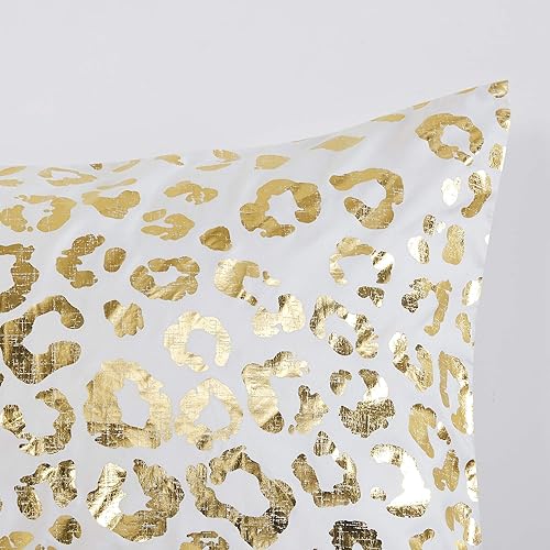 Miniatura 12 de Intelligent Design Lillie - Edredón moderno con estampado metálico de leopardo animal, juego de ropa de cama para todas las estaciones, fundas a