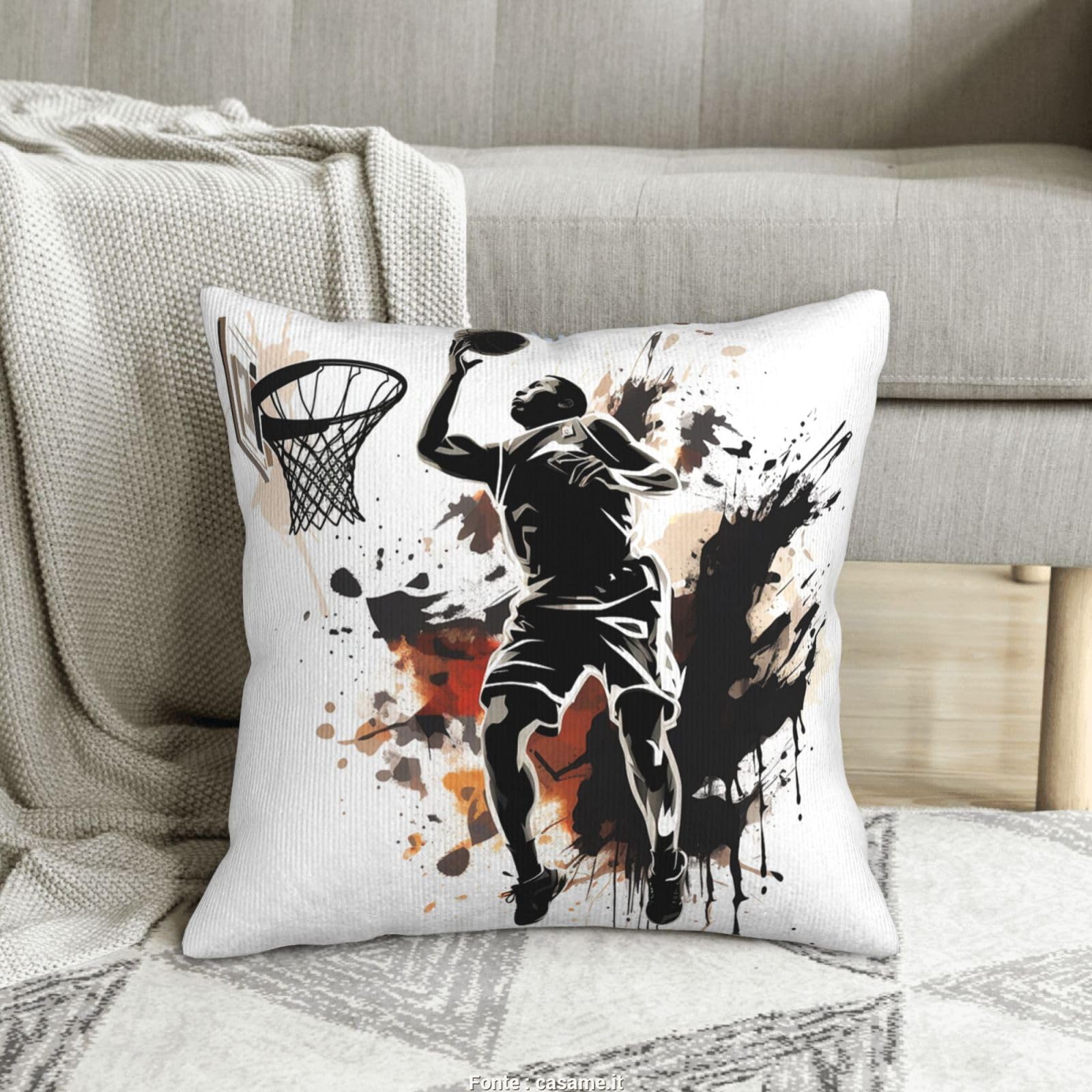 Housse de coussin basket velours côtelé pour raviver un canapé usé