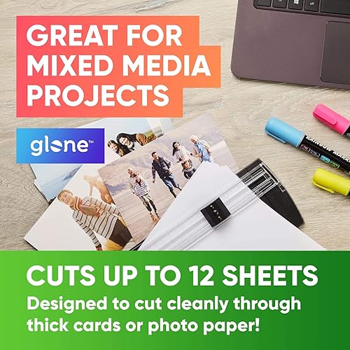 Vista 11 de Glone Recortadora de papel de 12 pulgadas, cortador de papel tamaño A4 con protección automática de seguridad para cupón, papel de manualidades