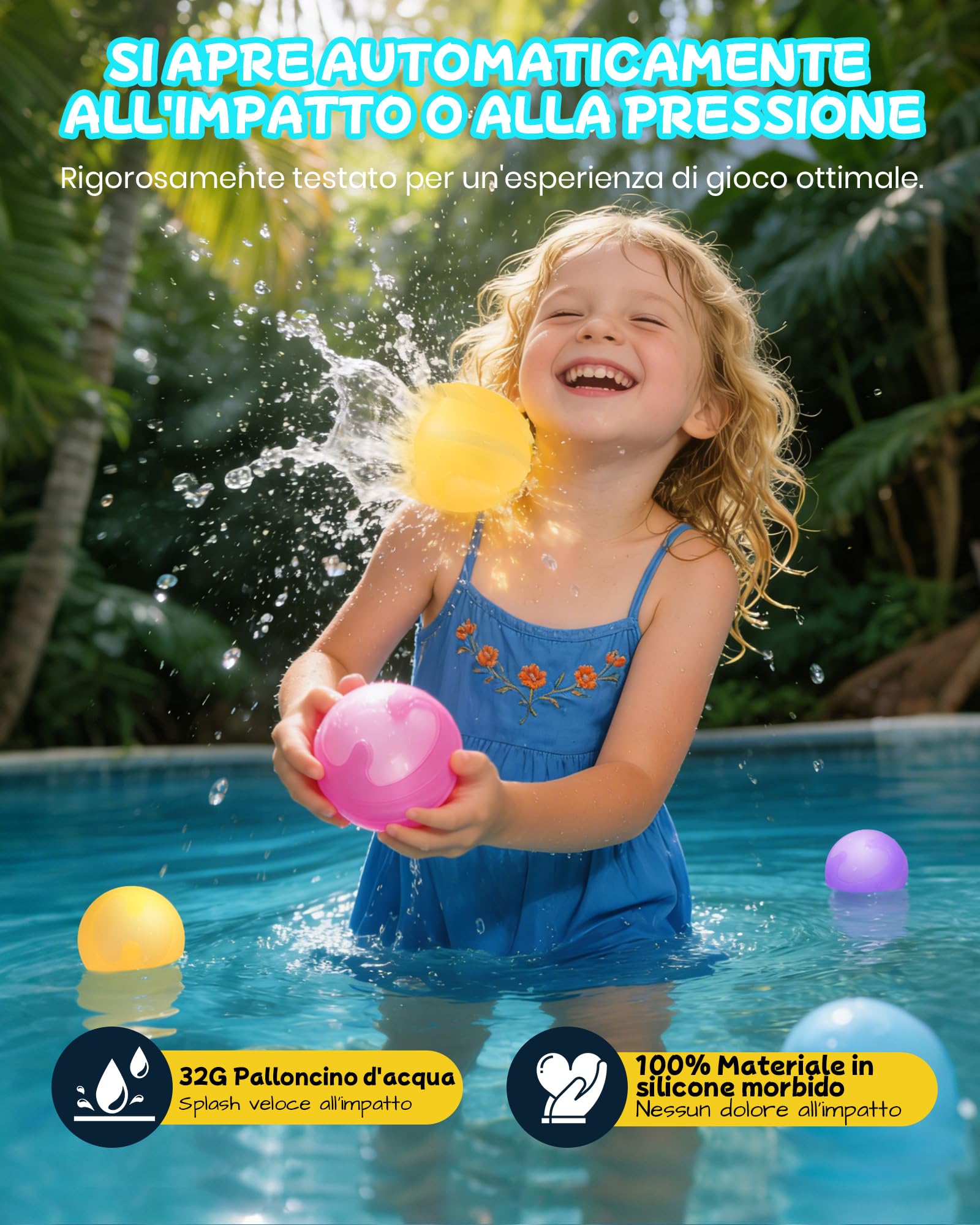 12 Pezzi Palloncini D'acqua Riutilizzabili, Palloncini D'acqua Autosigillanti e Riempimento Rapido, Pallone D'acqua Non Magnetico per Giochi Estate Bambini e Adulti All'aperto, Giardini,Spiaggia Feste