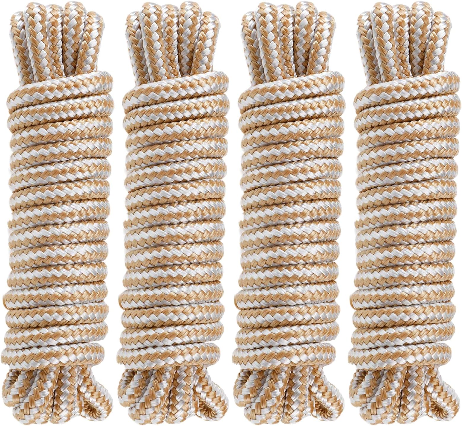 Amarine MadeDock Lines, Double Braided Nylon Dock Lines 4840 lbs Breaking Strength (L:25 ft. D:1/2 inch Eyelet: 12 inch) 4 Pack of Marine Mooring Rope Boat Dock Lines Working Load Limit:968 lbs