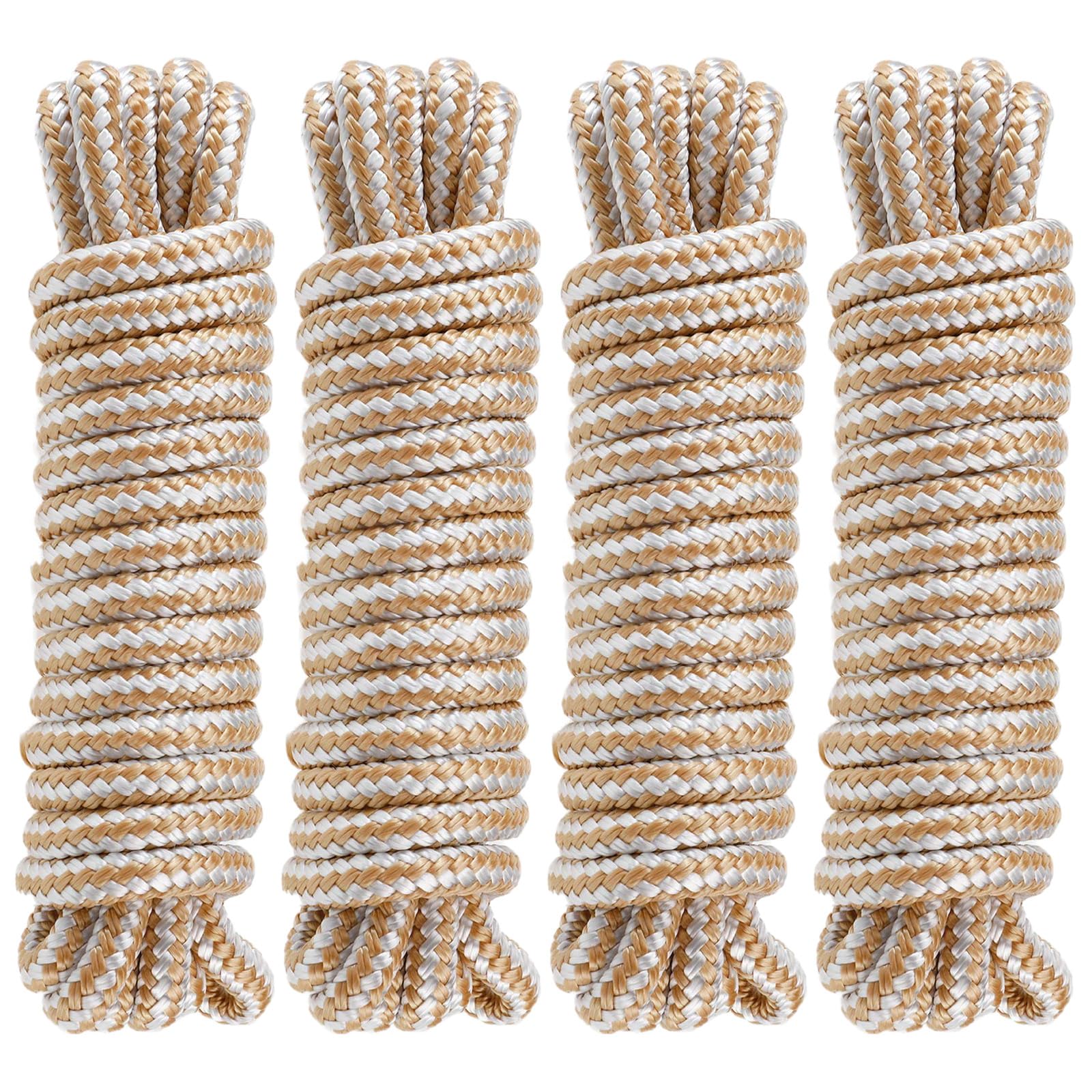 Amarine MadeDock Lines, Double Braided Nylon Dock Lines 4840 lbs Breaking Strength (L:25 ft. D:1/2 inch Eyelet: 12 inch) 4 Pack of Marine Mooring Rope Boat Dock Lines Working Load Limit:968 lbs