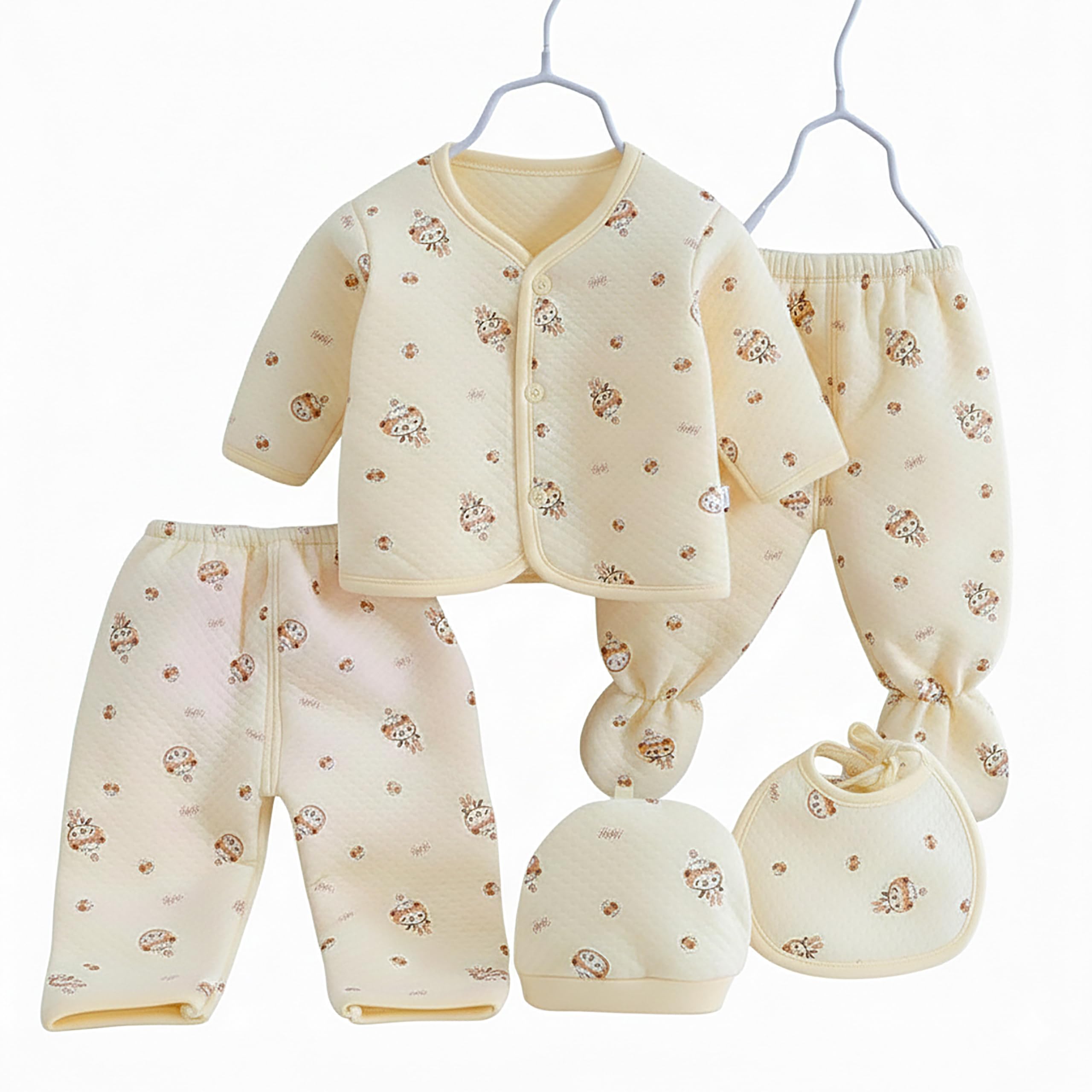 Presents New Born Baby Winter Wear Printed Baby Clothes 5Pcs Sets 100% Cotton Boys Girls Unisex Baby Cotton/Winter or Flannel Suit Infant Clothes-image-43