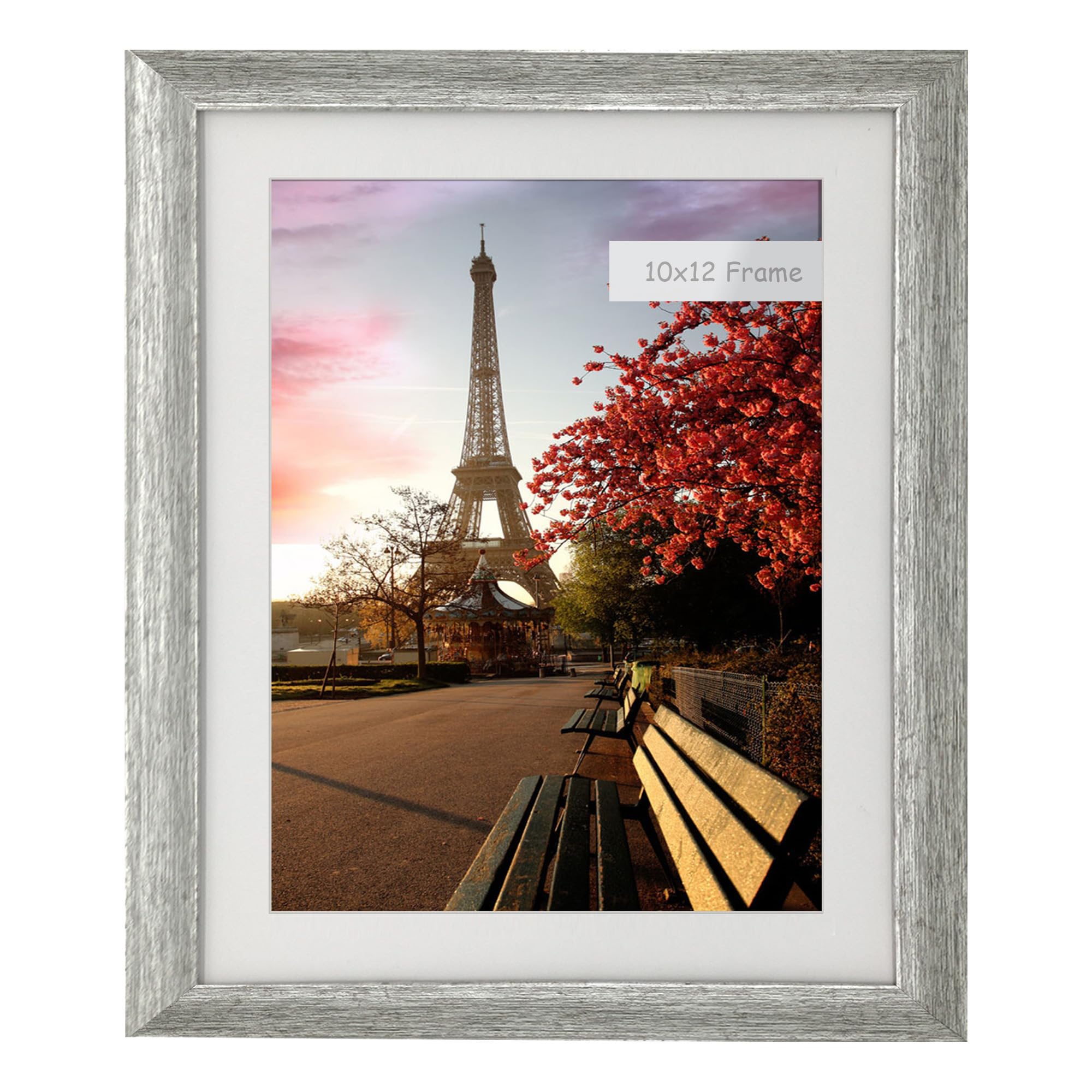 Evquit Silver 10X12 (25.4 * 30.5Cm) Photo Frame Gallery Picture Frame With 8X10 Mat,Freestanding And Wall Mountable,