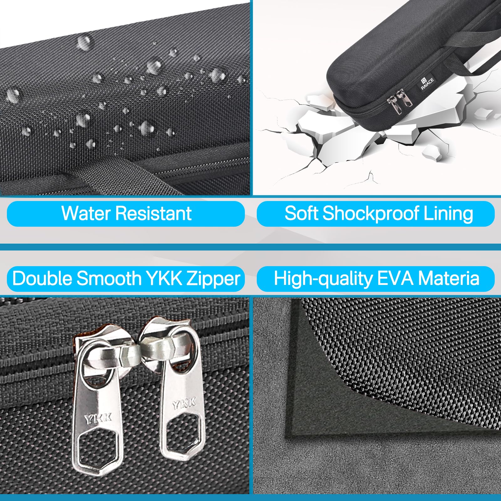RAIACE Étui de Transport Rigide Compatible avec Le lisseur Dyson AirStrait, Sac de Rangement de Voyage. (à Vendre Uniquement l'étui) - Noir