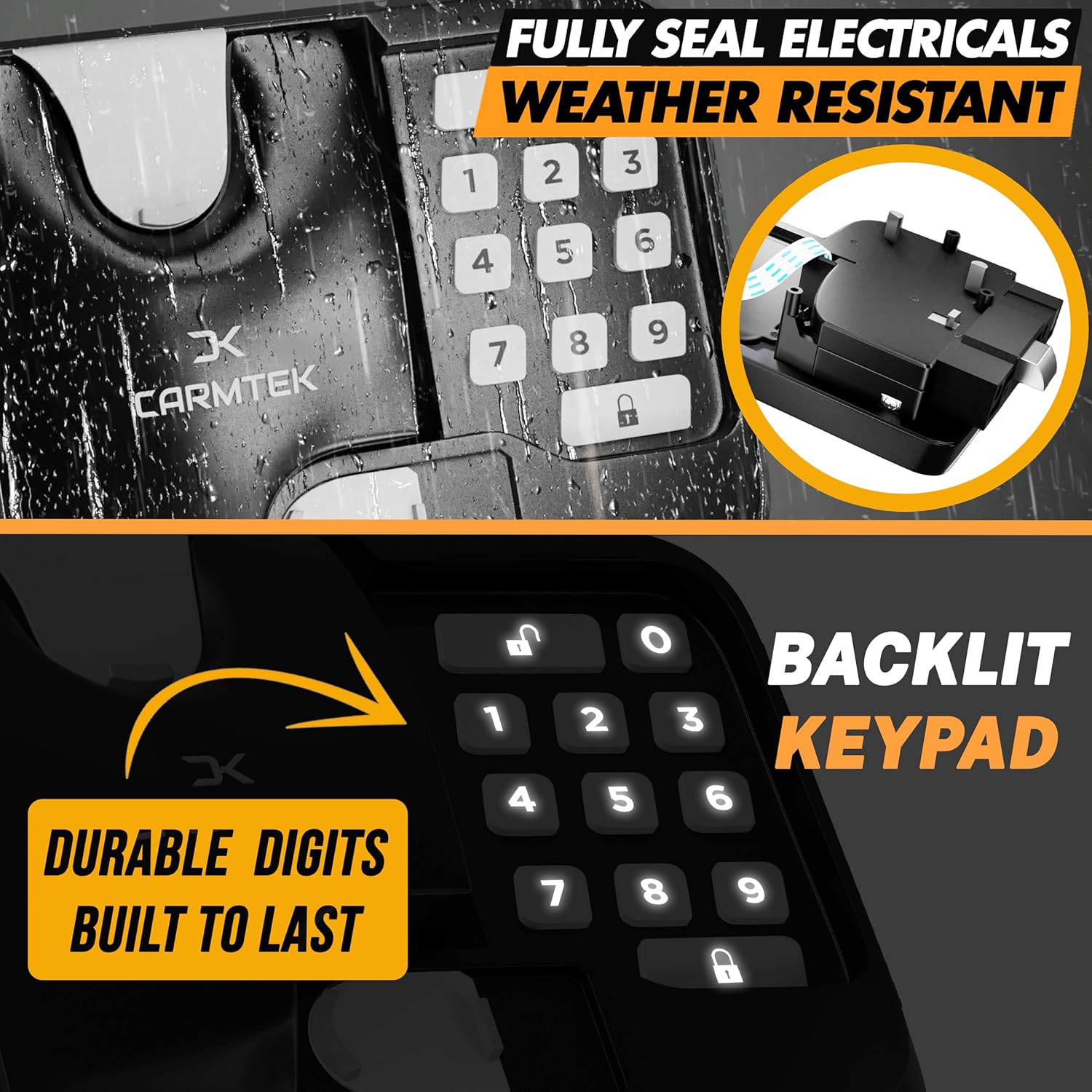 RV Keyless Entry Lock - 10 Digits V2.0 | Secure RV Door Lock Keyless Entry w/ 2 Inside Latches | Travel Trailer Door Lock Replacement w/ 2 Fobs, 4 Unique Keys | Only Fit 3.75" x 2.75" Lock Hole