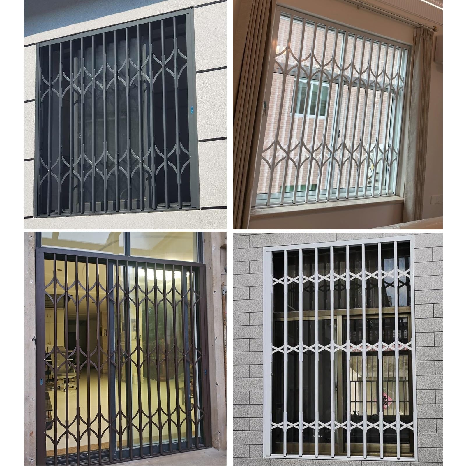 Barra de seguridad para ventanas correderas horizontales, protector de seguridad plegable con cerradura y llave, uso doméstico o comercial