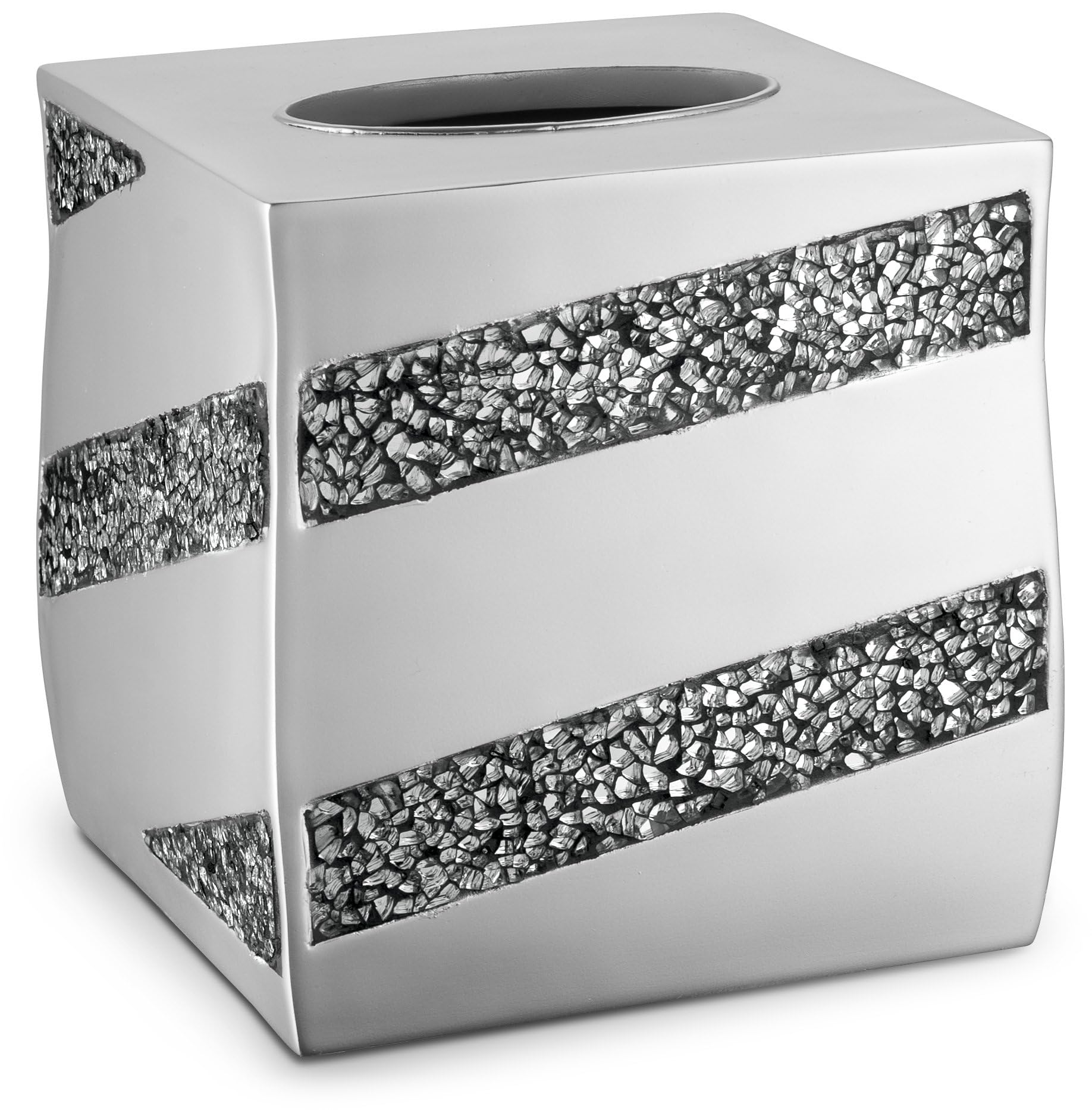 Amazon.com: Silver Mosaic Glass Square Resin Tissue Box Cover with