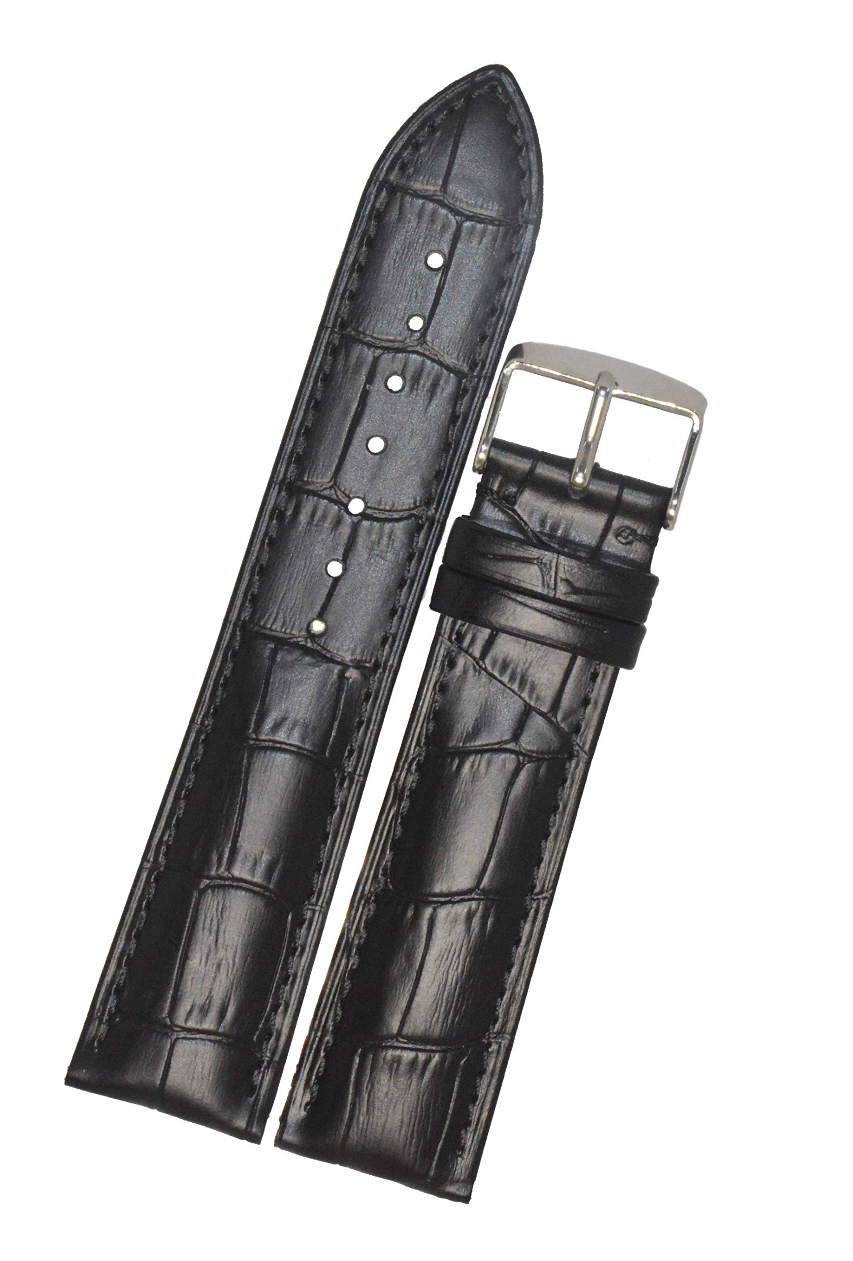 SURU® 20mm Half Padded Ogive Tip Leather Watch Strap/Watch Band for Men Women (Colour - Black/Width Size - 20mm) D690N (B0C1KX3888) Amazon Price History, Amazon Price Tracker