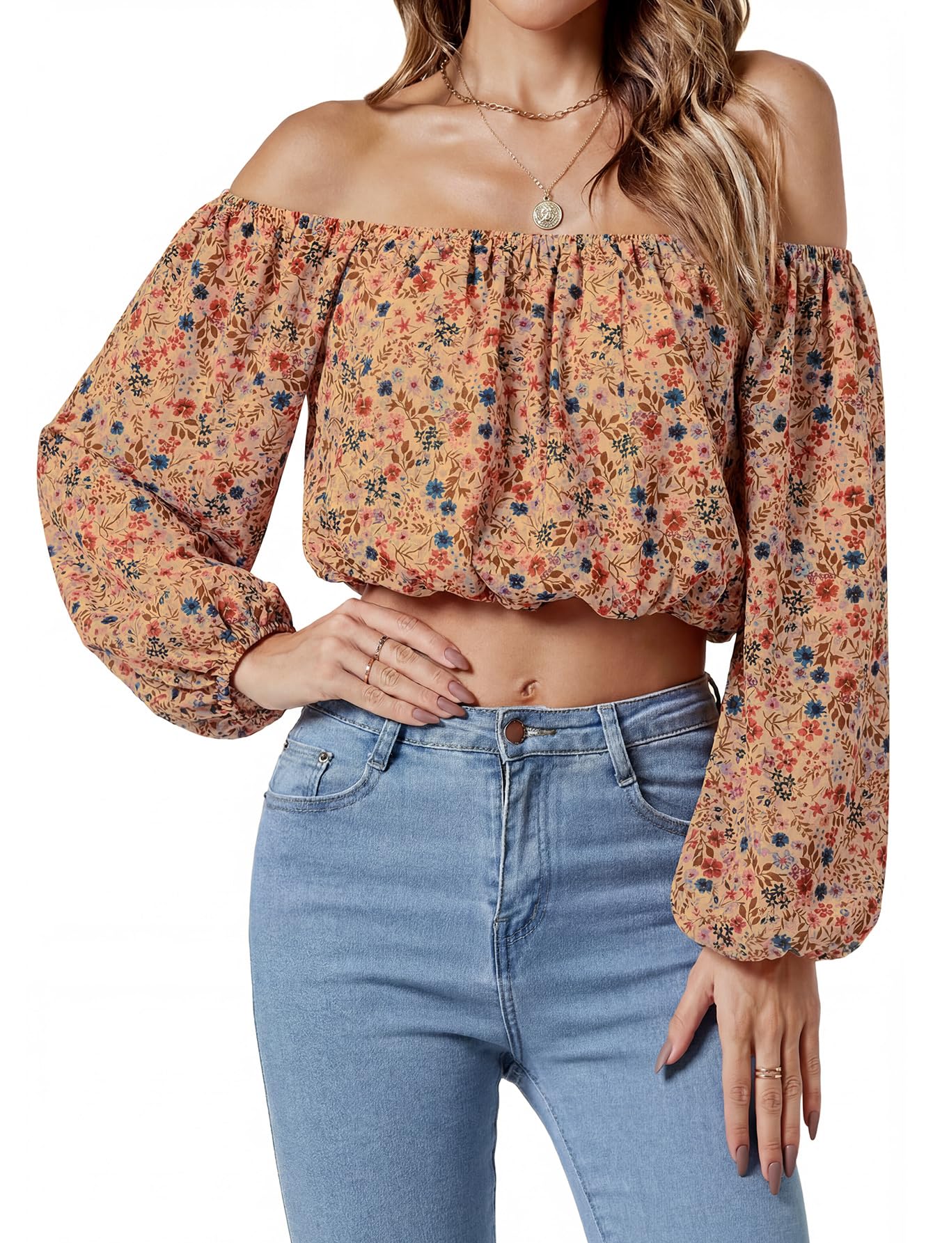 Umenlele Women's Off Shoulder Crop Top