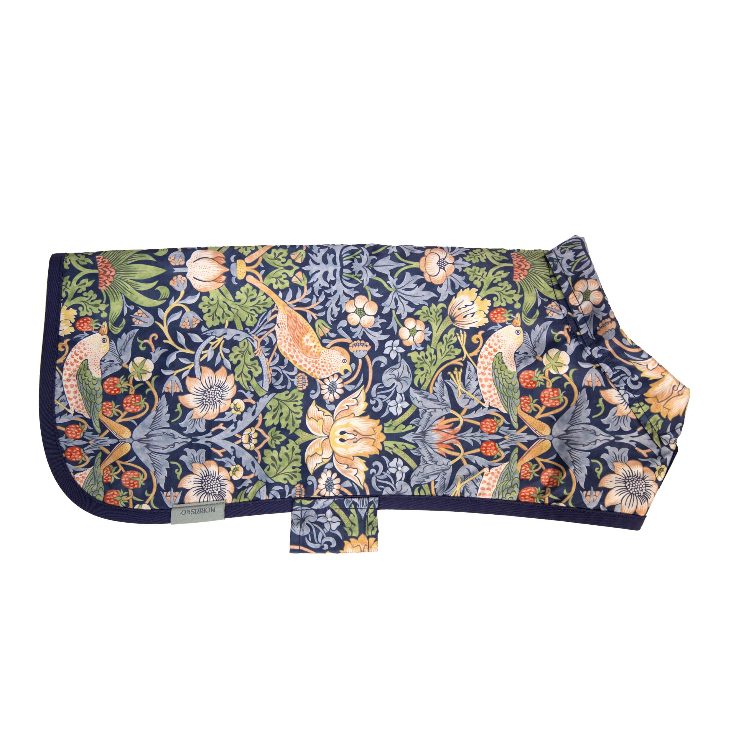 Rosewood x Morris & Co. Strawberry Thief Reversible Dog Coat, Medium – Luxury Lightweight Jacket for Dogs, Adjustable Fit, Stylish Print, Comfortable Pet Coat for Medium Dogs