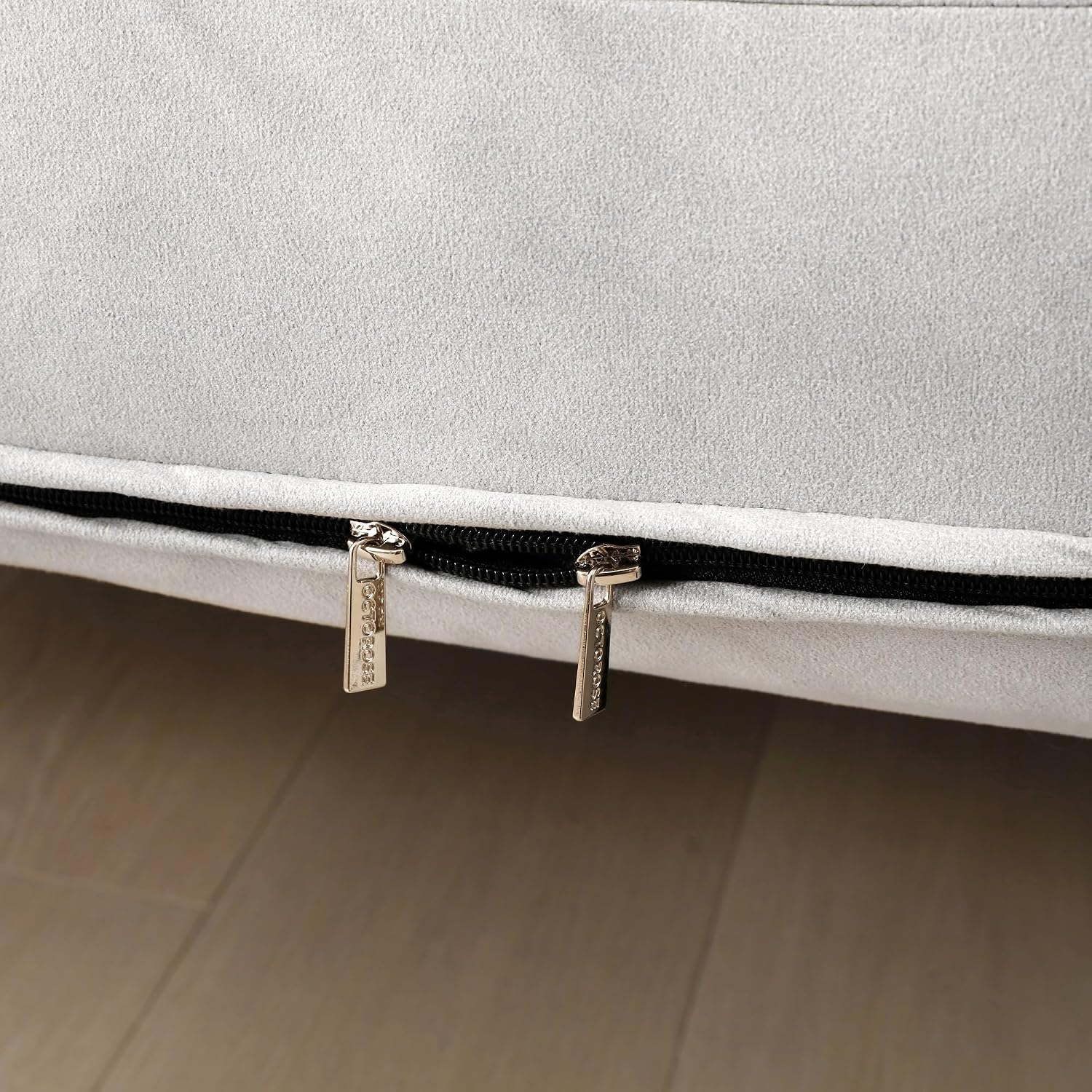OctoRose Full Size 54x75x8 inch 3 Side Zipper Classic Soft Micro Suede Futon Cover Sofa Daybed Mattress Slipcover (Waterproof-Silver, Full Size)