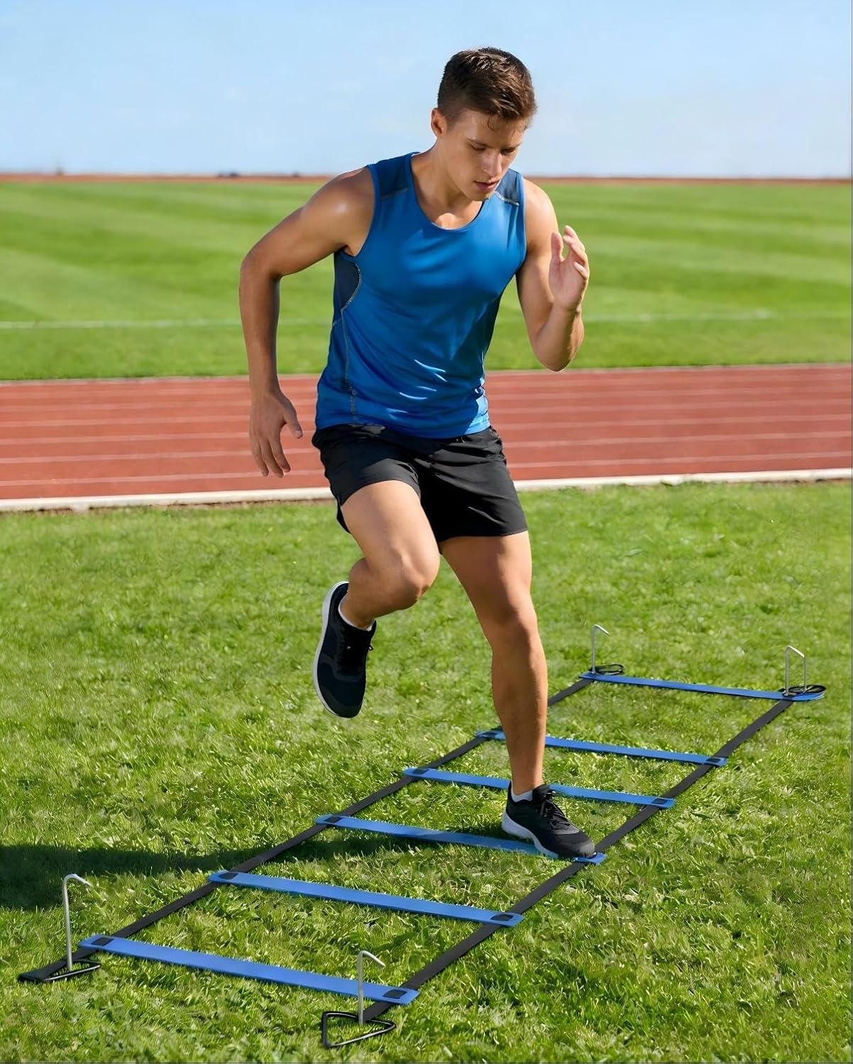 6 Packs Agility Ladder Speed Training Set - 36 Detachable Rungs (20 Inches Each) with 24 Ground Stakes, Portable Exercise Ladders for Soccer Football Footwork Training w/Carry Bag