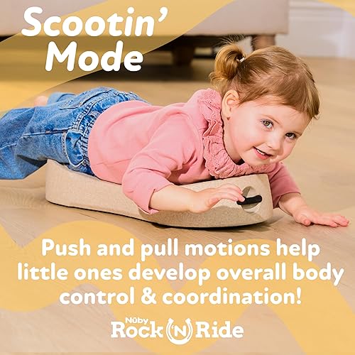 Miniatura 5 de Nuby Caballo mecedor 3 en 1 para niños, juguete de paseo, rock y scoot con espuma EPP, ligero, duradero, impermeable, juego en interiores y