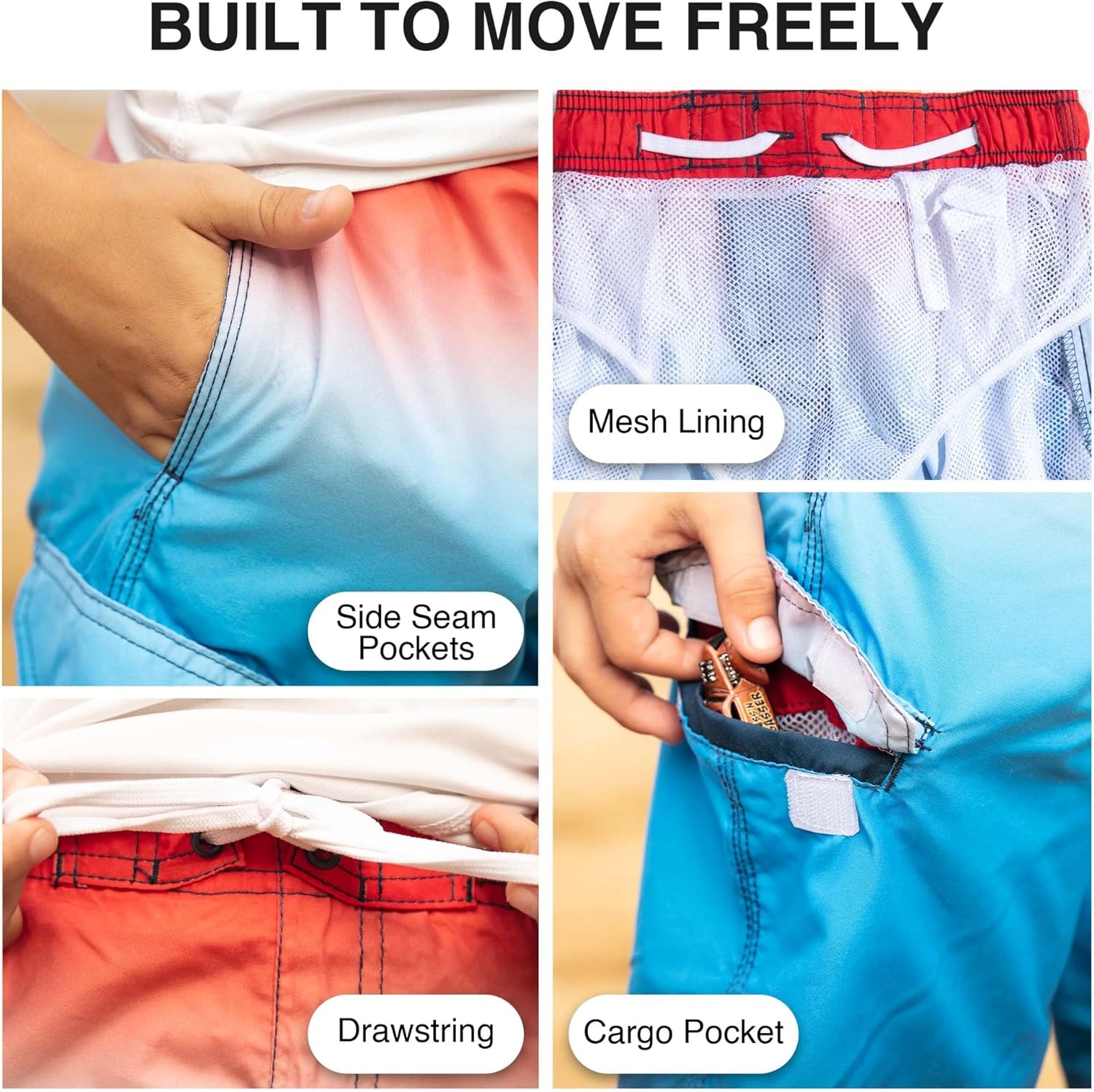 Kanu Surf Boys Line Up Quick Dry UPF 50+ Beach Swim Trunk - Image 3