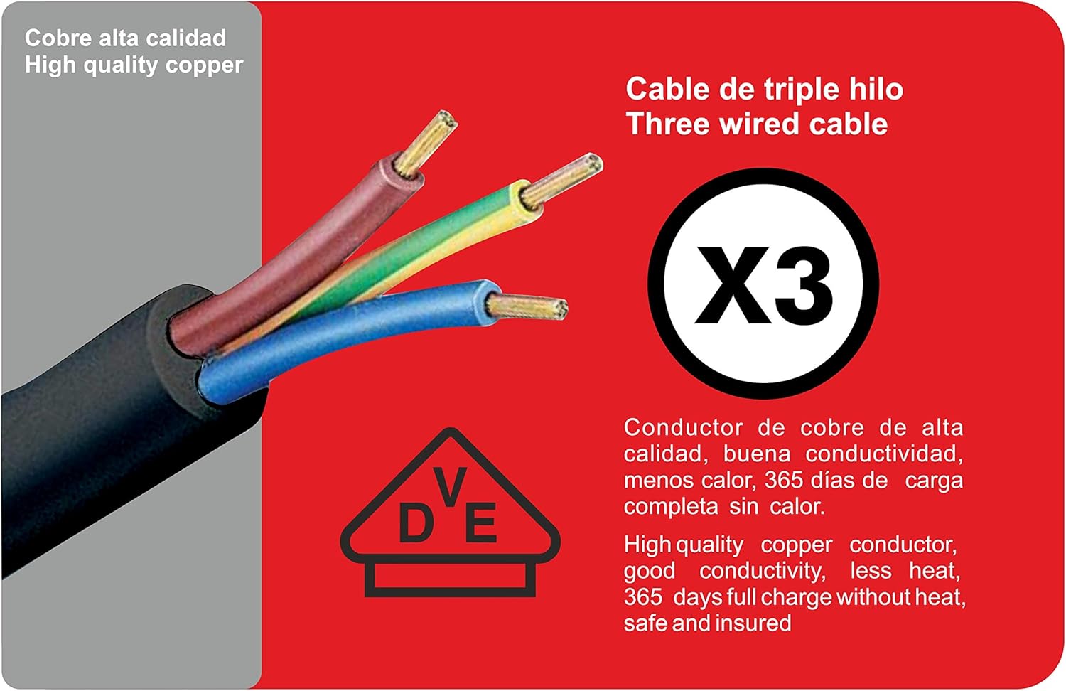 Silver Electronics 9643 Base eléctrica 3 salidas con interruptor, Negro, 1.5 m