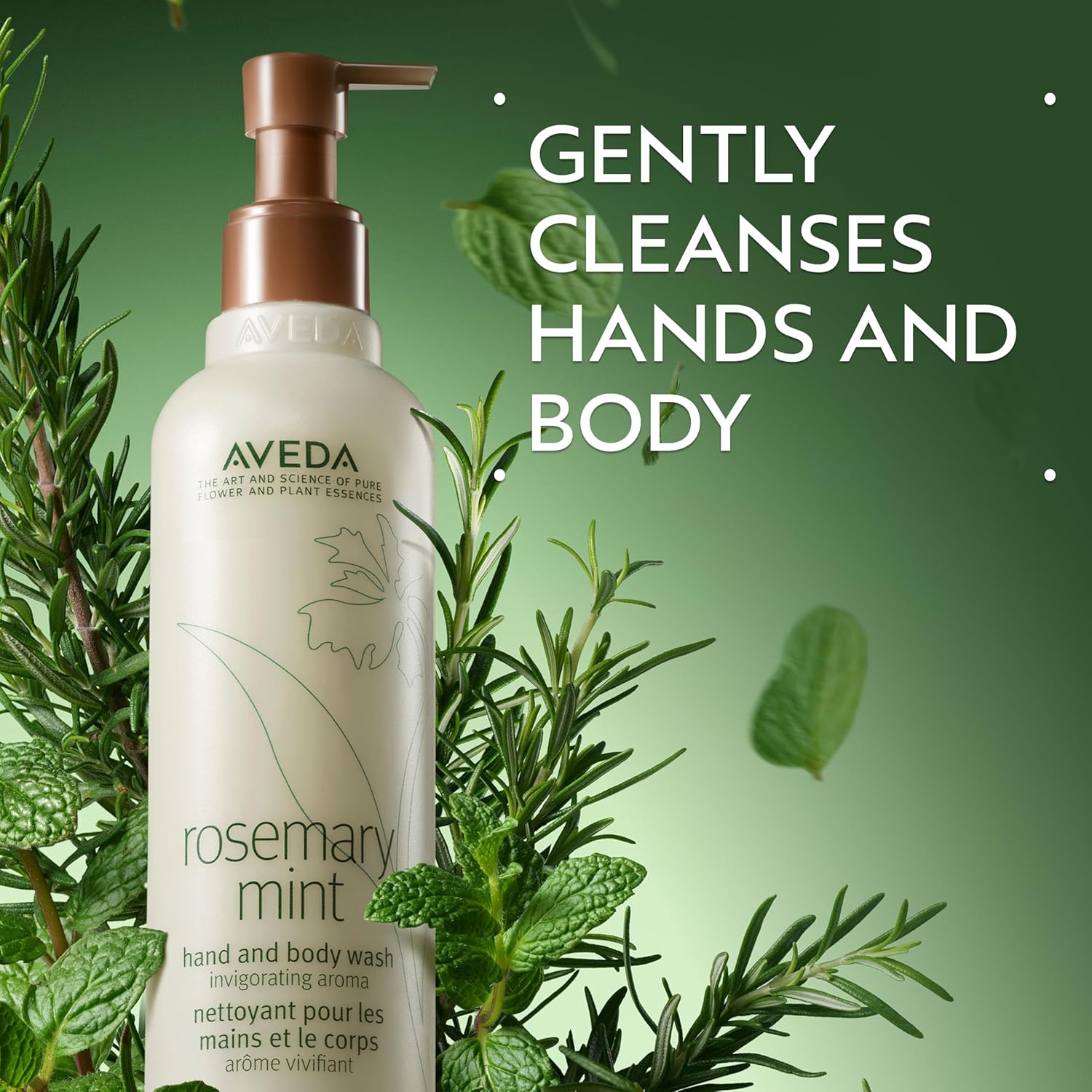 Aveda Rosemary Mint Hand & Body Wash | Liquid Hand Soap and Body Wash | with Invigorating Aroma of Certified Organic Peppermint & Rosemary - Image 2