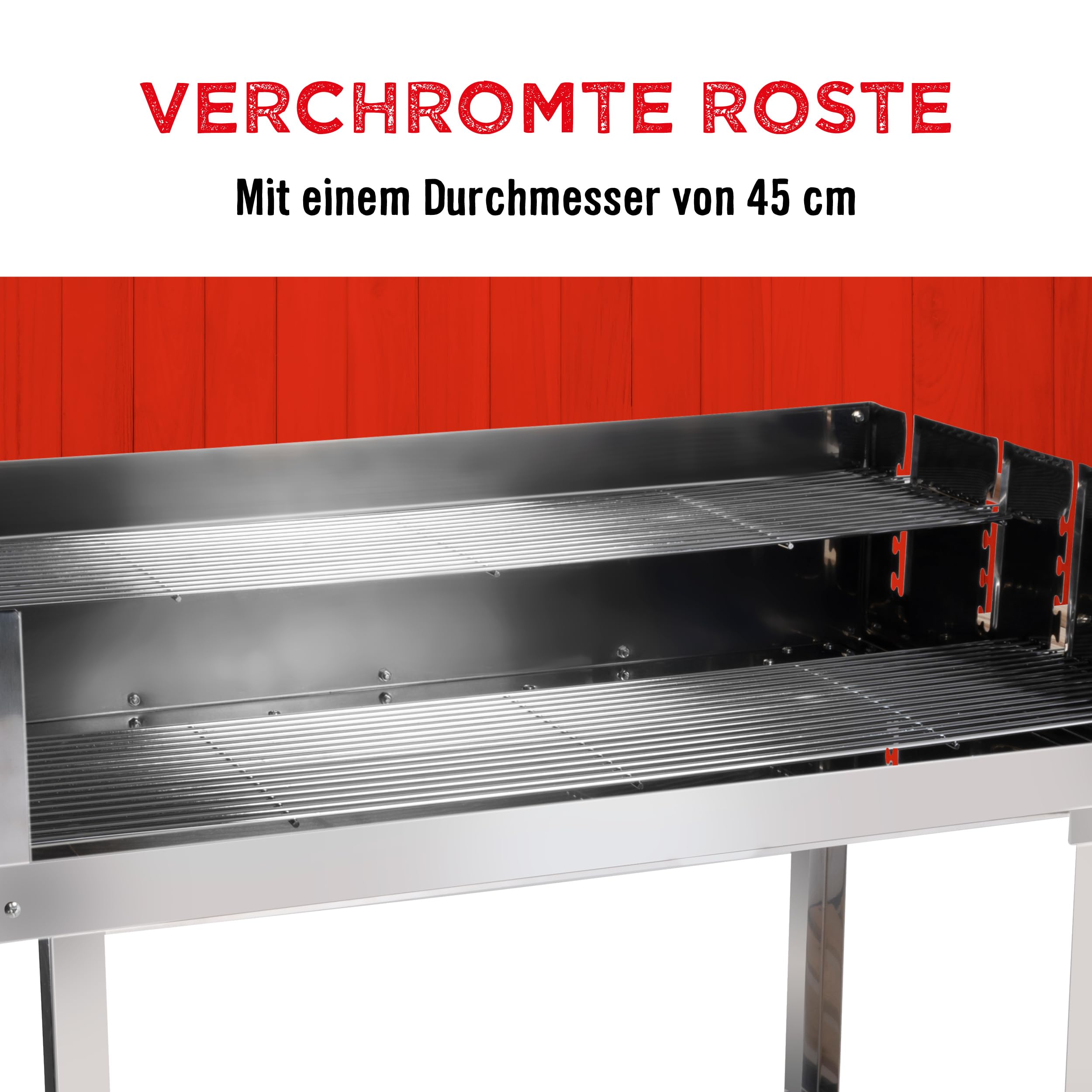 BBQ Collection Holzkohlegrill - BBQ mit Tisch - Gartenküchen Barbecue in höhenverstellbar - 98 x 56 x 85 cm