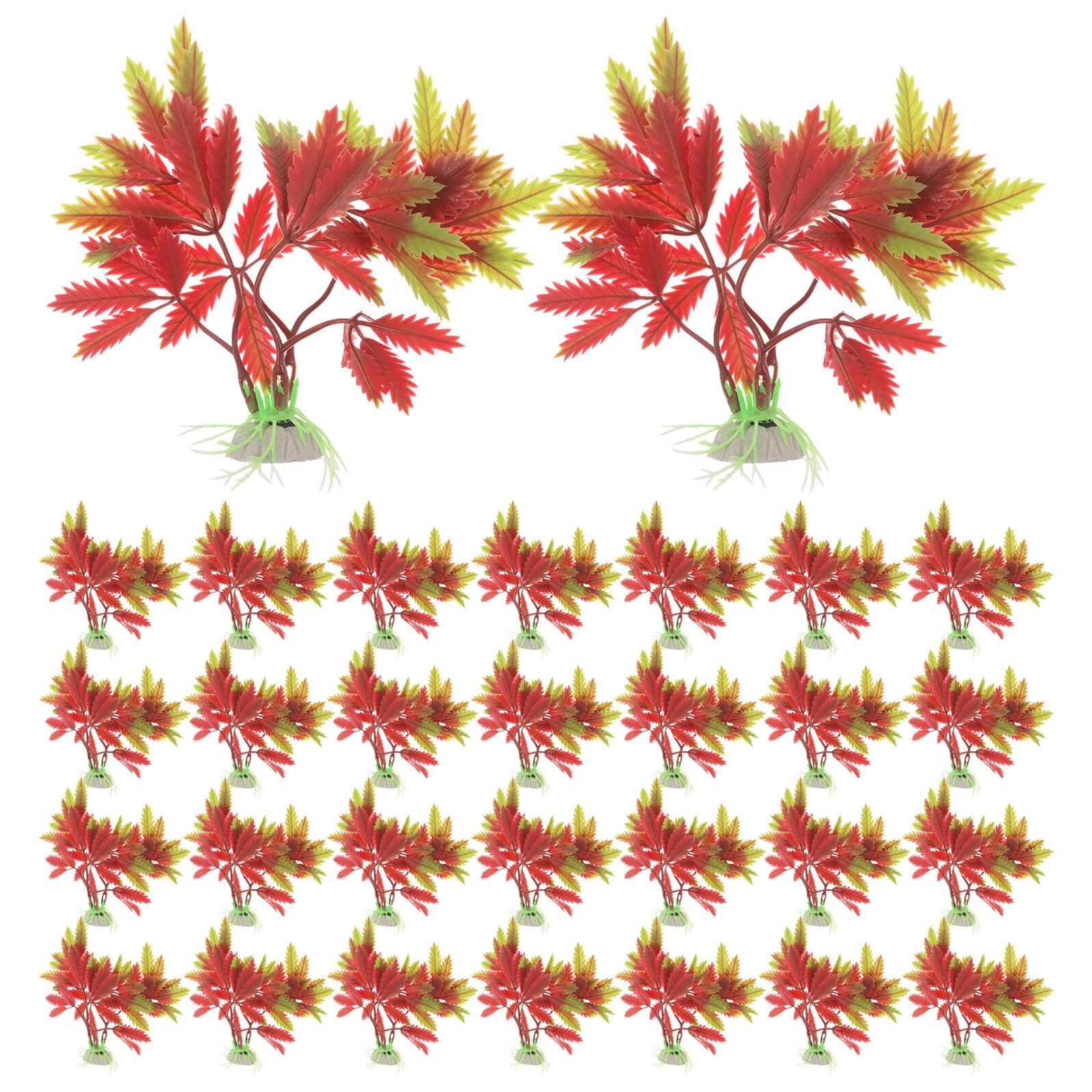 50 Piezas de Hierba Acuática Artificial para Acuarios Plantas Decorativas Realistas de Plástico Accesorio para Peceras Pequeñas Decoración Subacuática Resistente Mantenimiento