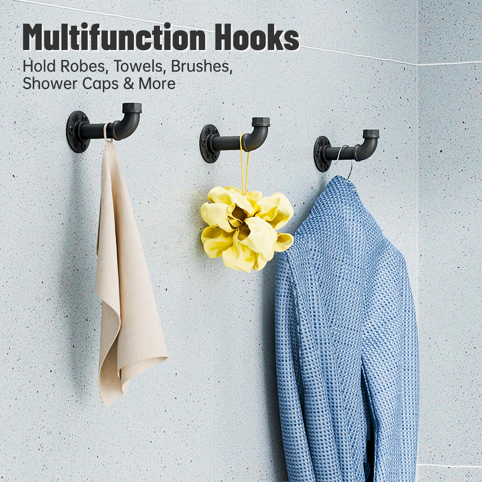 NiHome Lot de 10 barres porte-serviettes de salle de bain en forme de tuyau