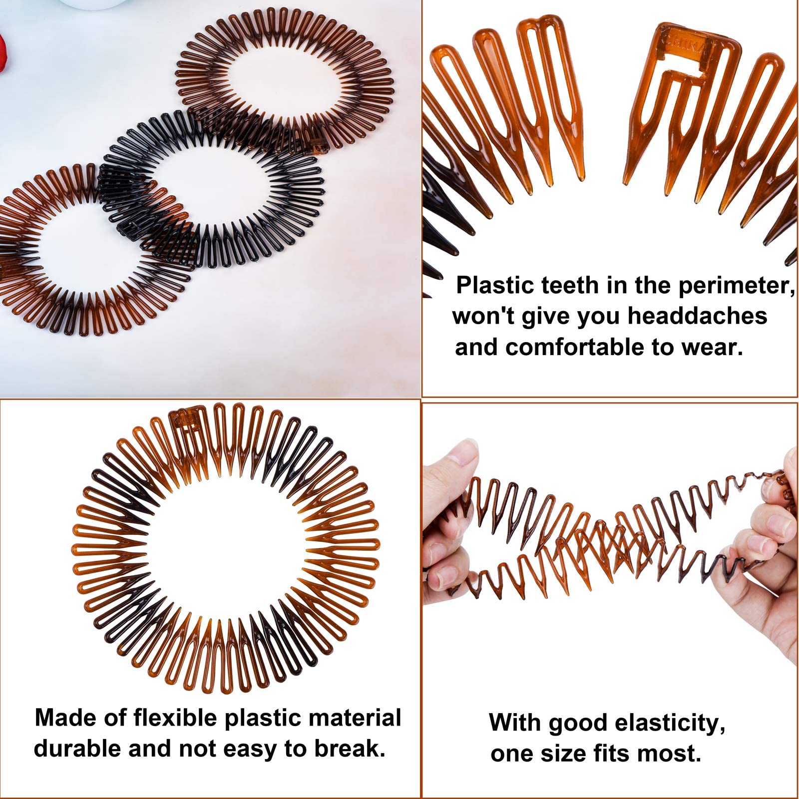 YIBOZI Pettine elastico circolare completo fascia per capelli