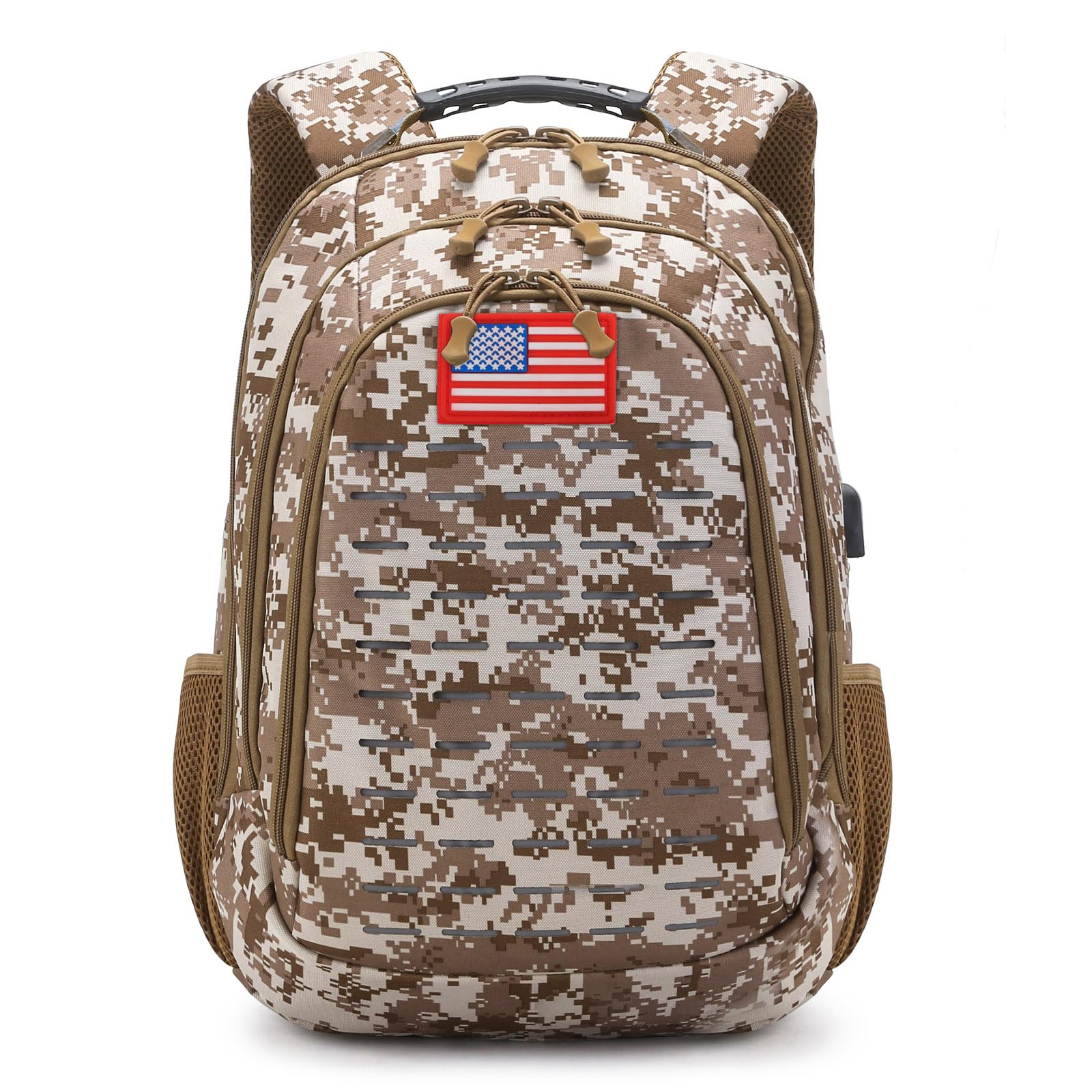 Qimailer Camo Backpack,Small Tactical Backpack for outdoor,Military Teen Boys Backpacks for School with USB Charging Port,40L