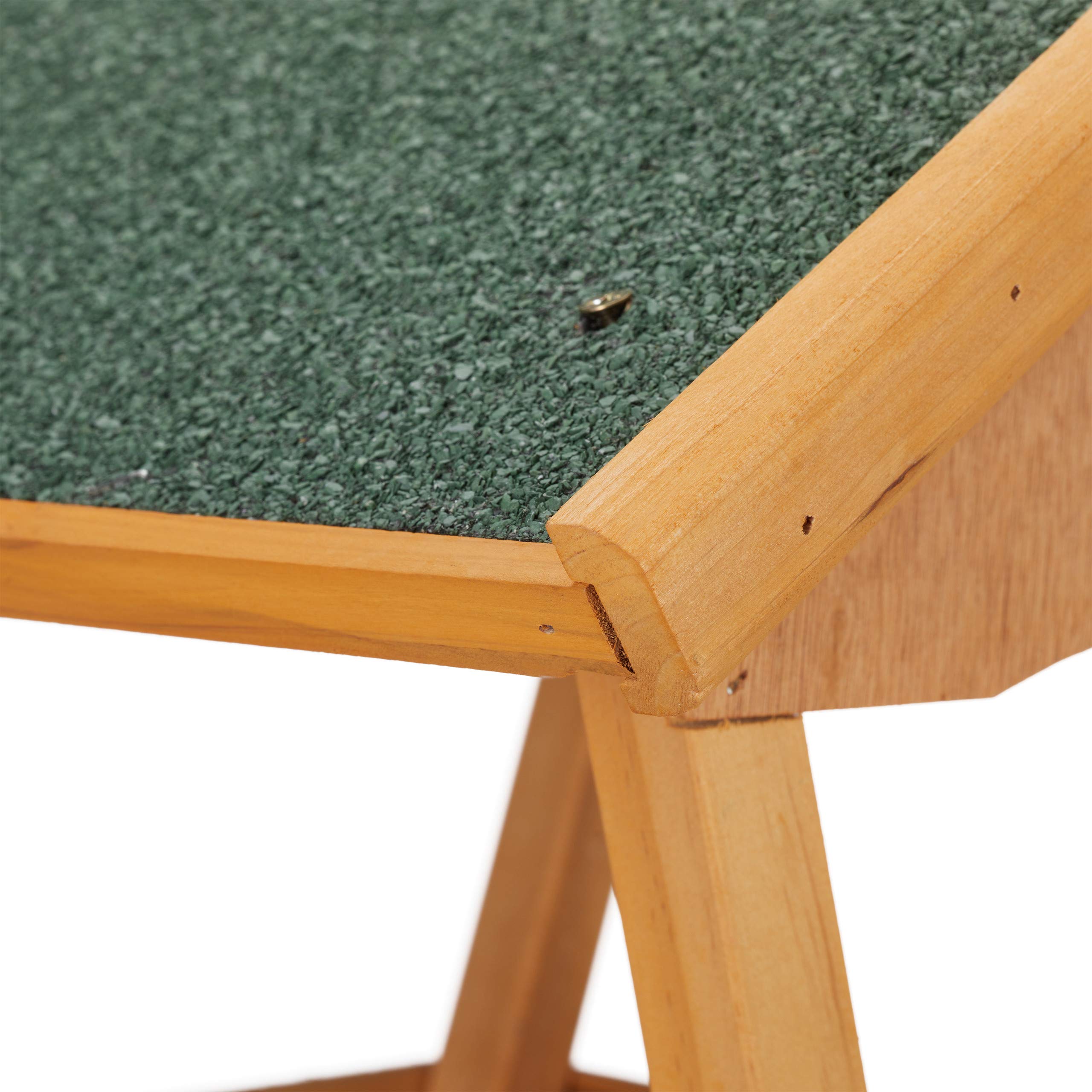 Relaxdays Mangiatoia per Uccelli con Supporto, Casetta con Tetto Resistente alle Intemperie, Casa Legno, Naturale/Verde