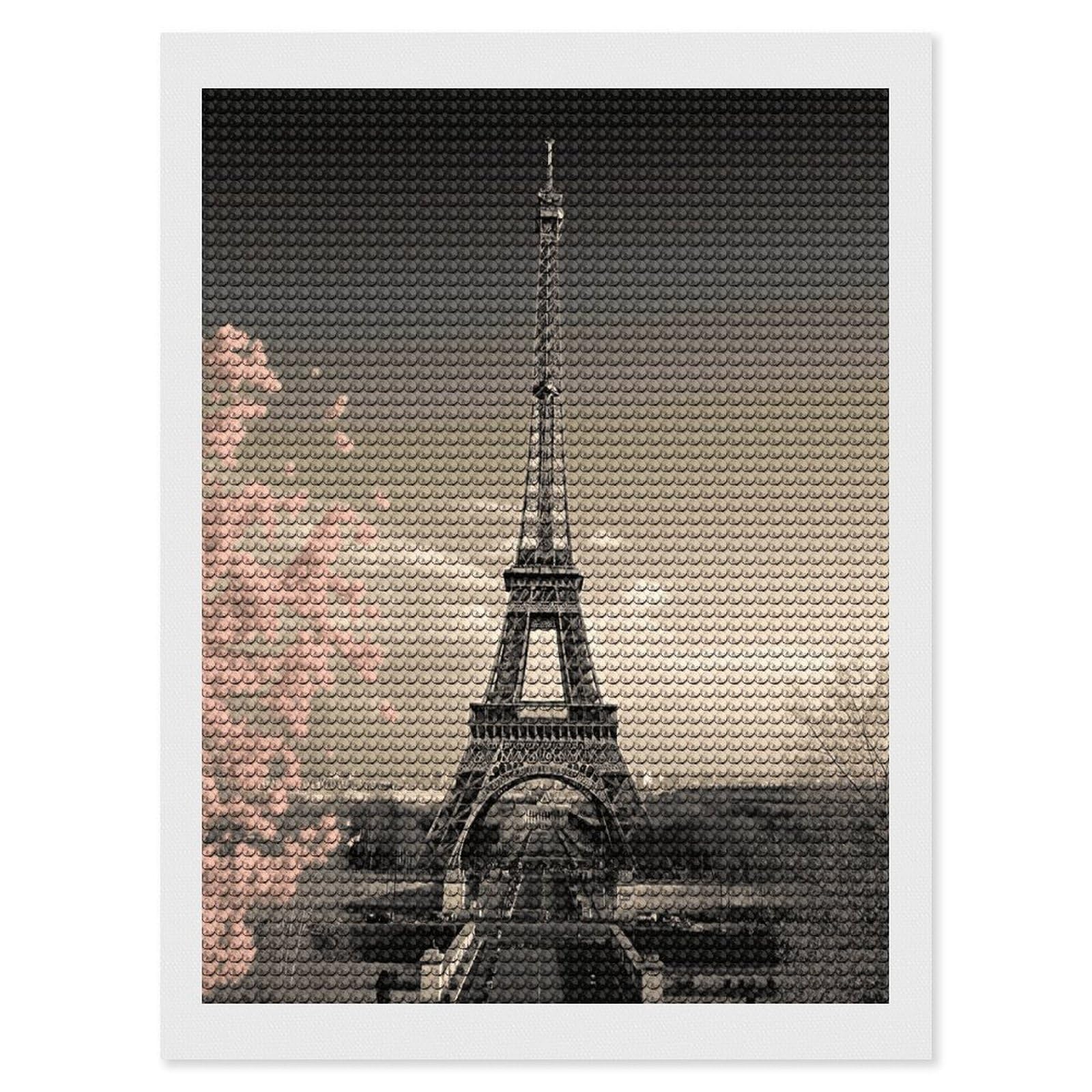 VstaDank Paris Tower Diamond Painting Kits Exquisite DIY Full Round Drill Diamond Dots Painting for Adults Beginner Diamond Photo Paint with Diamond Picture Art Wall Decor 12"x16"