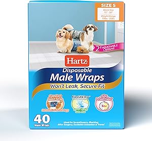Hartz Disposable Dog Diapers and Male Wraps - Highly Absorbent for Leak Proof Protection