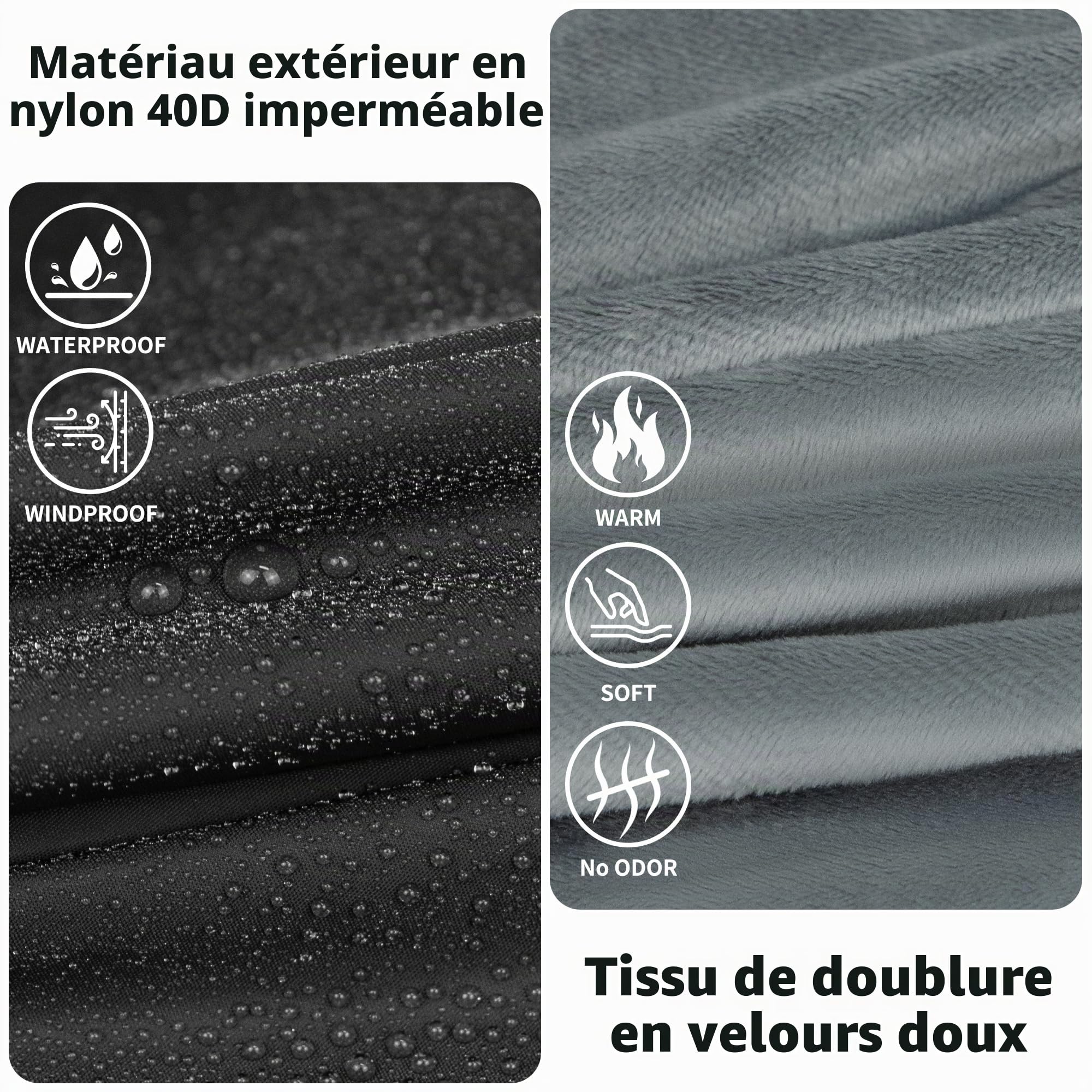 EULANT Couverture de Camping Imperméable avec Capuche,Blanket Thermique à Capuche pour Sport et Rester au Chaud en Plein Air/en Voiture, Polyvalente pour Tapis de Pique-Nique, Sac de Couchage
