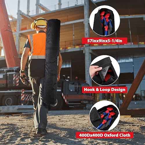 Miniatura 6 de WORKPRO Poste de soporte para gato de gabinete, barra de soporte telescópica de acero de 54 a 114 pulgadas, sistema de soporte ajustable de tercera