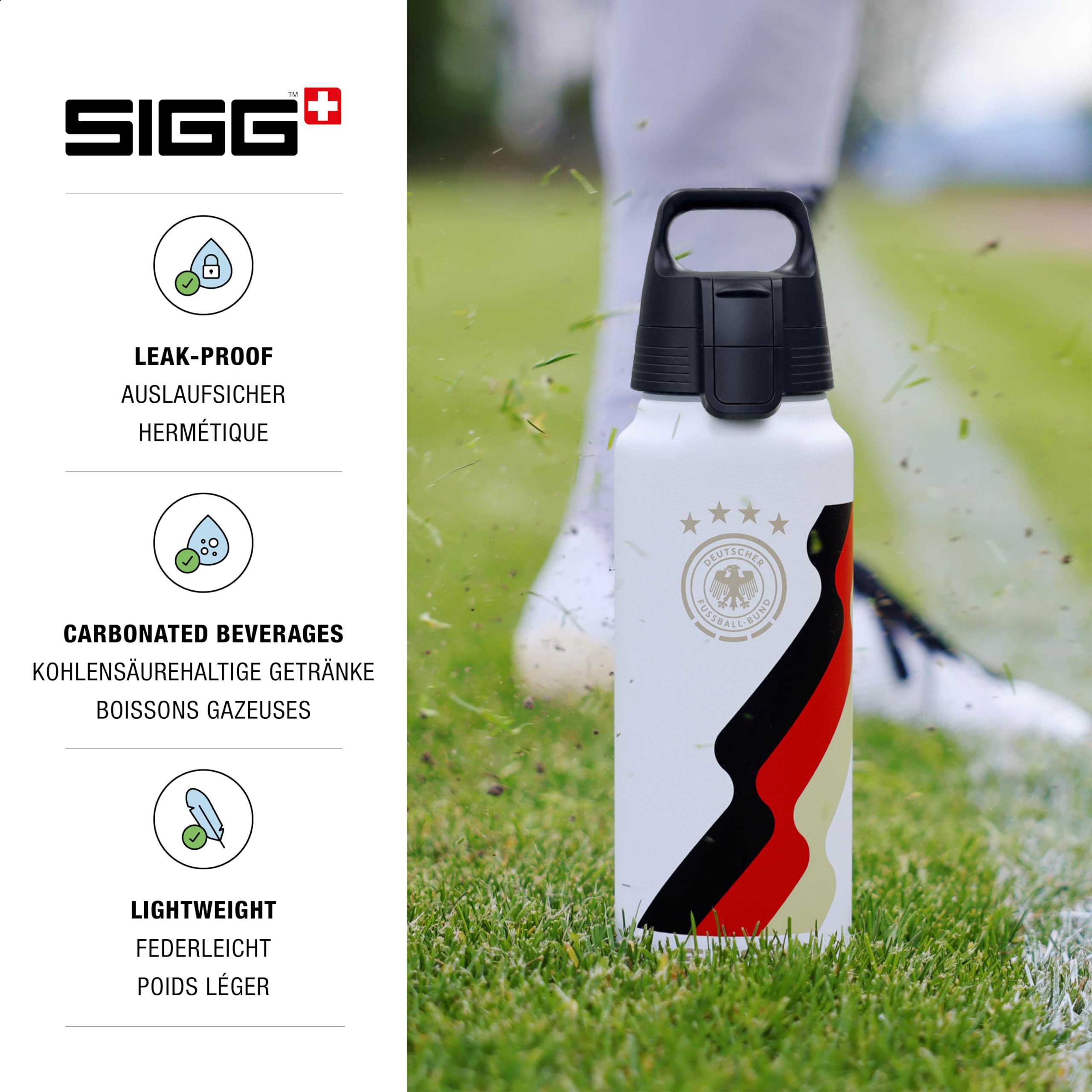 Sigg - Alu Trinkflasche - WMB ONE - Made in Switzerland - ClimatePartner Zertifiziert - Kohlensäure geeignet - Auslaufsicher - Federleicht - BPA-frei - Outdoor - 0,75L & 1L