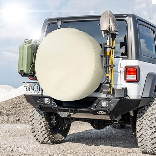 Miniatura 7 de Explore Land Cubierta de neumático de repuesto resistente, ajuste universal, remolque, RV, SUV, camión (se adapta a diámetros de neumáticos de 22 a