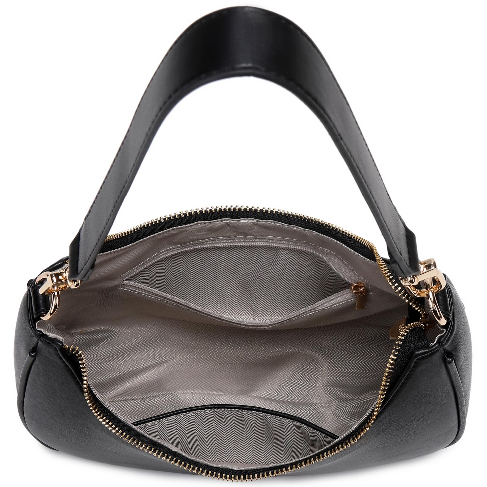Women's Shoulder Bags Cute Hobo Purses Vintage Handbags with Zipper Lightweight Underarm for Dating Shopping Gift (Black) view 5