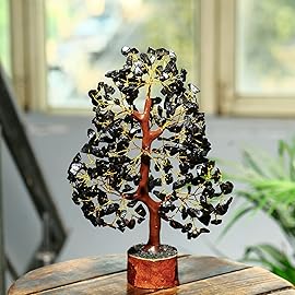 PYOR Black Tourmaline Stone, Crystal Tree, Black Tourmaline Crystals, Gem Trees, Positive Stones and Crystals, Office Desk Decor, Crystal Gifts
