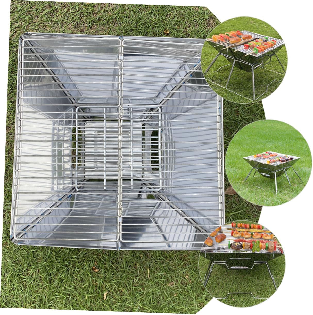 Portable Folding Camping Grill Bbq Accessory Sturdy Wear-resistant Barbecue Rack Professional Outdoor Barbecue for Hiking and Backyard Cooking