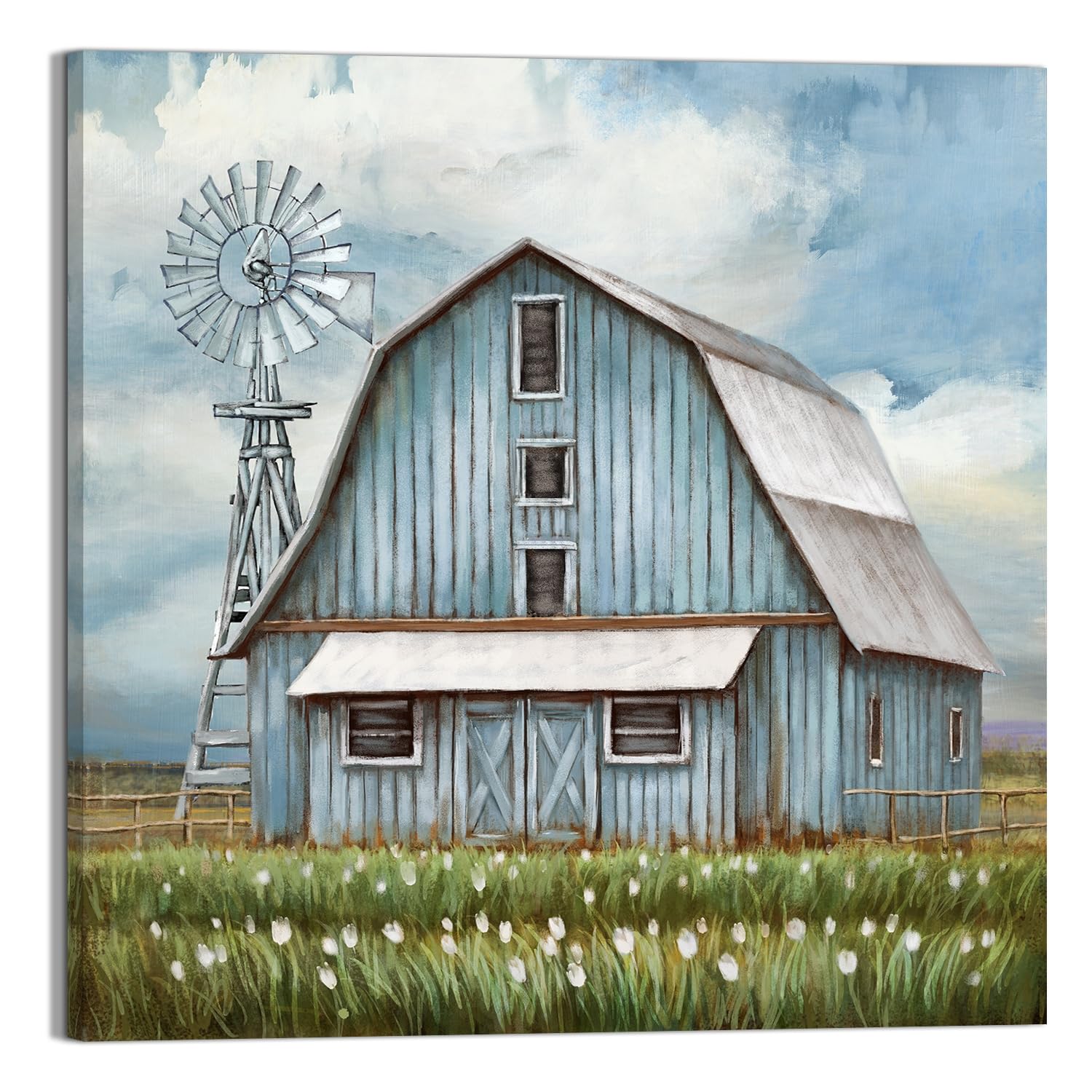 Rustic farmhouse - style framed canvas art prints for wall adornment, infusing charm into home bathrooms, offices, kitchens, and living rooms, thus