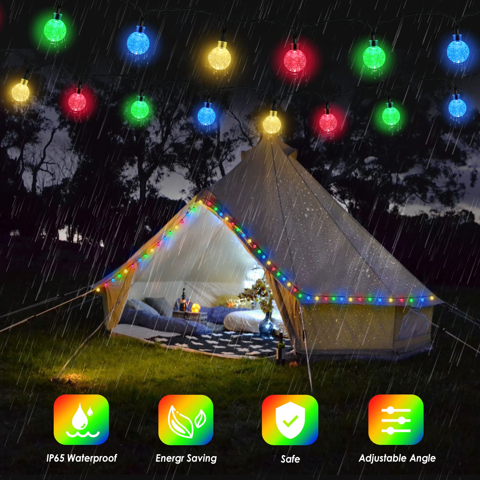 Solar Fairy Lights Outdoor Waterproof, 60LED Solar Garden Lights - Image 4