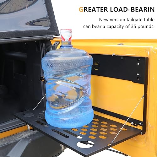 Miniatura 4 de RERPRO Mesa plegable para portón trasero sin taladro para Ford Bronco 24 puertas, accesorios interiores para puerta trasera, panel Molle,