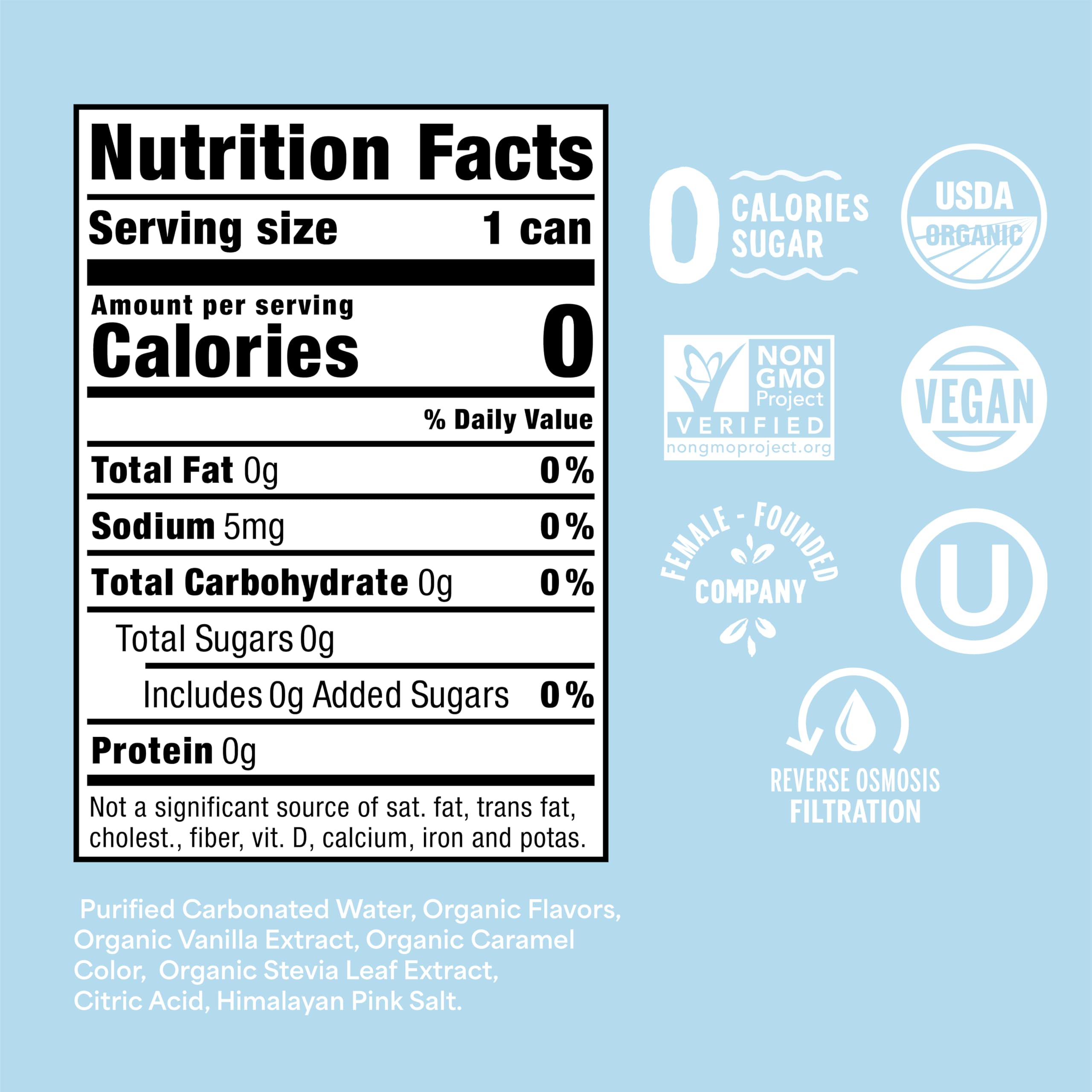 Nixie Organic Zero Sugar Soda Cream Soda 0 Sugar 0 Calories Healthy Soda Pop Non-GMO Caffeine Free 12oz — view 2