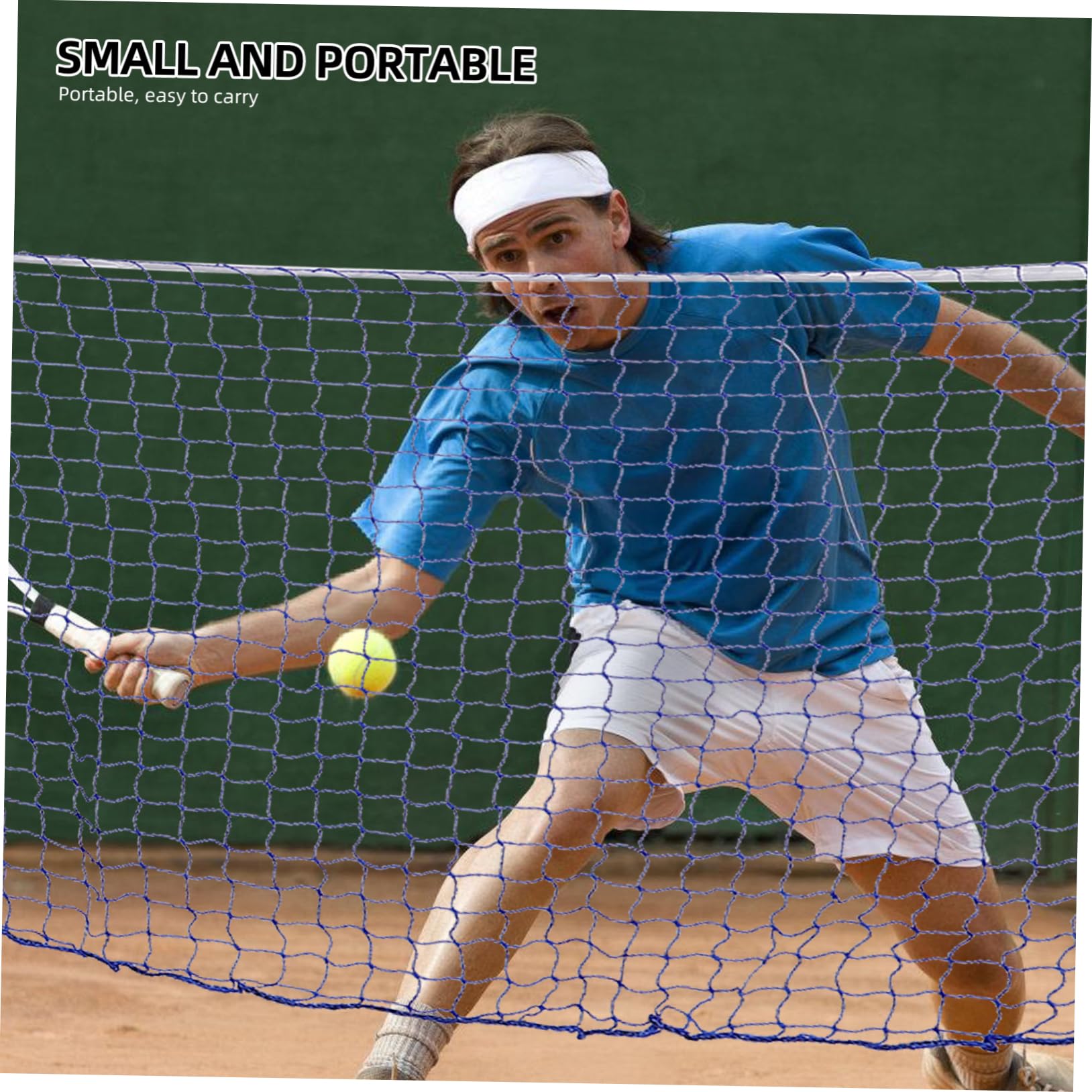 Mikikit Folding Badminton Net Replacement Net for Tennis Volleyball Mesh Bright Yellow