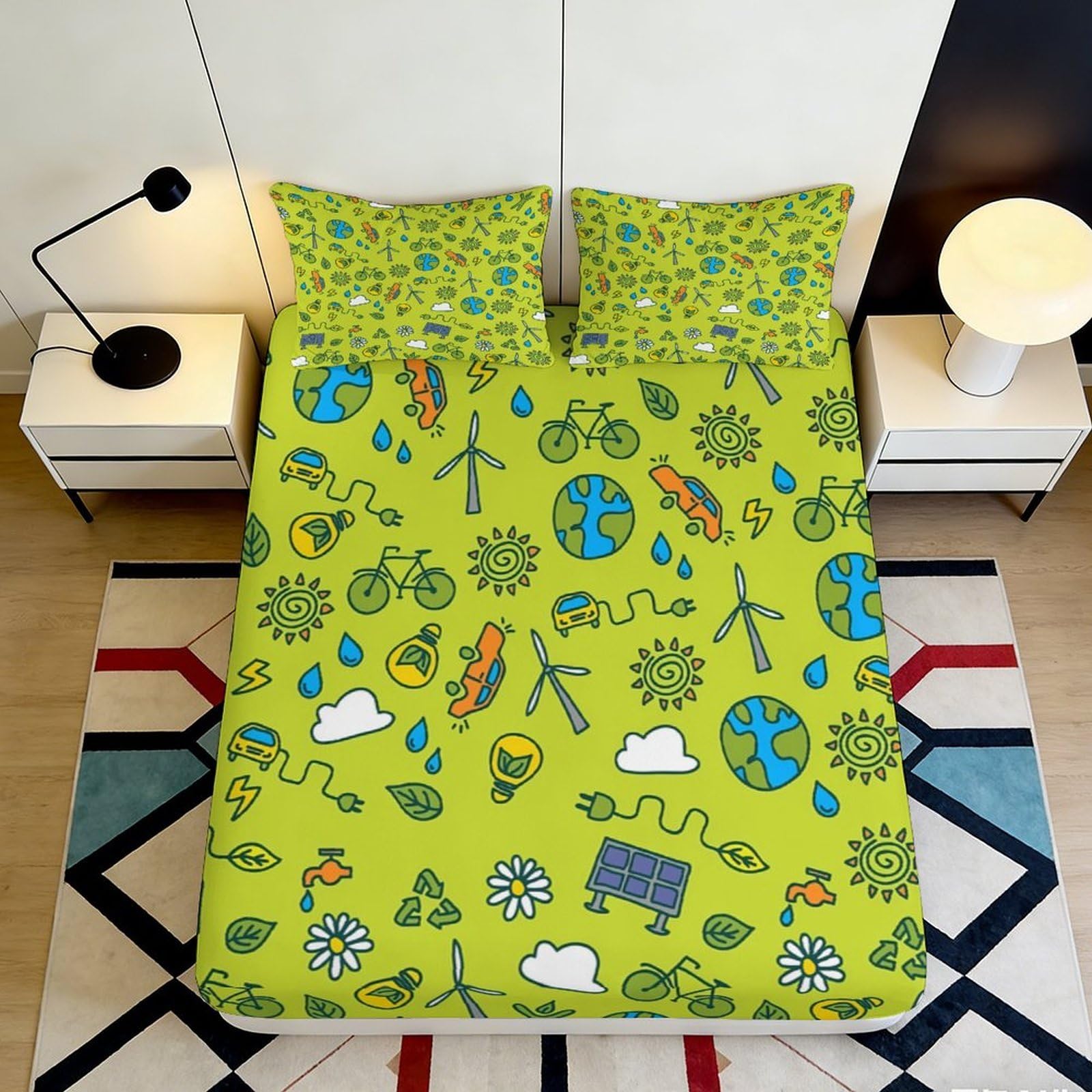3D Printed Horse Carriage Fitted Sheet Microfiber Bedroom Decor Anti-Slip Washable Farm Dog Bed Cover for Home Guest Room 90x200x25cm