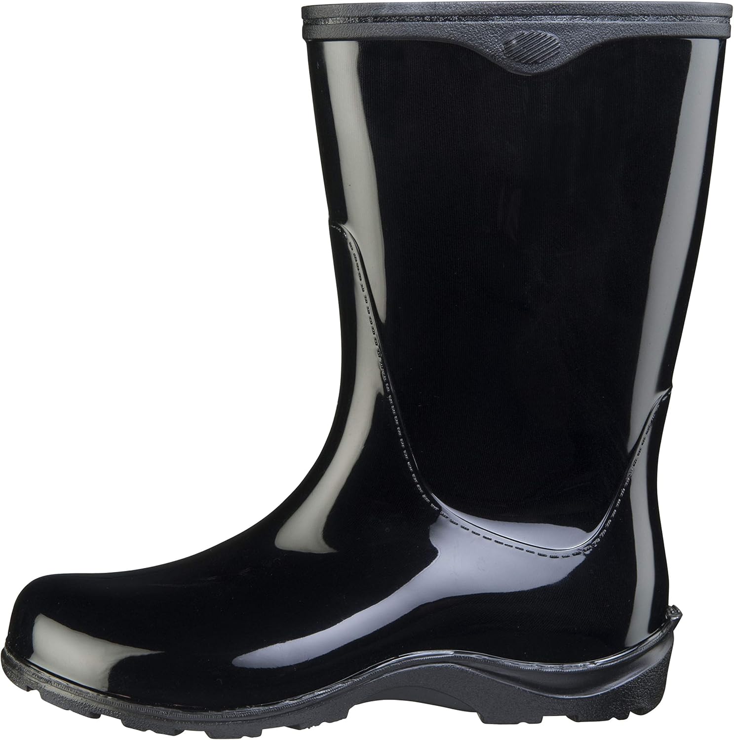 Sloggers Waterproof Floral Rain Boots for Women - Cute Mid-Calf Mud & Muck Boots with Premium Comfort Support Insole, (Classic Black), (Size 8)