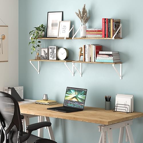 Miniatura 7 de Wallniture Bora - Estantes flotantes rústicos de 24 x 6 pulgadas, estantería de pared para decoración de sala de estar, estantes para decoración de