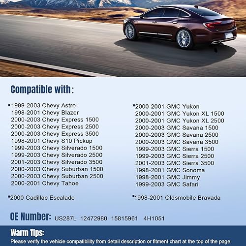 Miniatura 2 de LCWRGS Interruptor de cilindro de bloqueo de encendido con llaves de repuesto para Chevy Silverado Suburban Tahoe Express GMC Sierra Savana Yukon XL