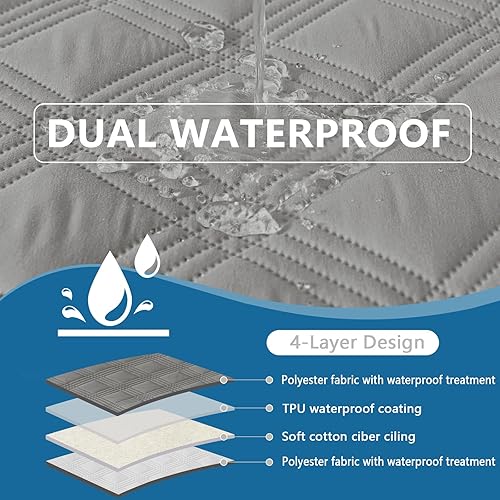 Miniatura 132 de hyha Manta de cama impermeable para perro, mantas suaves para mascotas, funda de sofá impermeable para perros, fundas reversibles lavables para