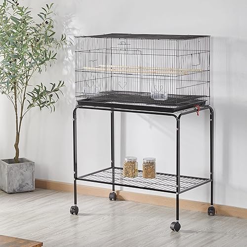 Miniatura 9 de Yaheetech Jaulas para pájaros de vuelo de 47 pulgadas para periquitos, cacatúas, conures, periquitos, pinzones, agapornis, loros, canarios, jaulas