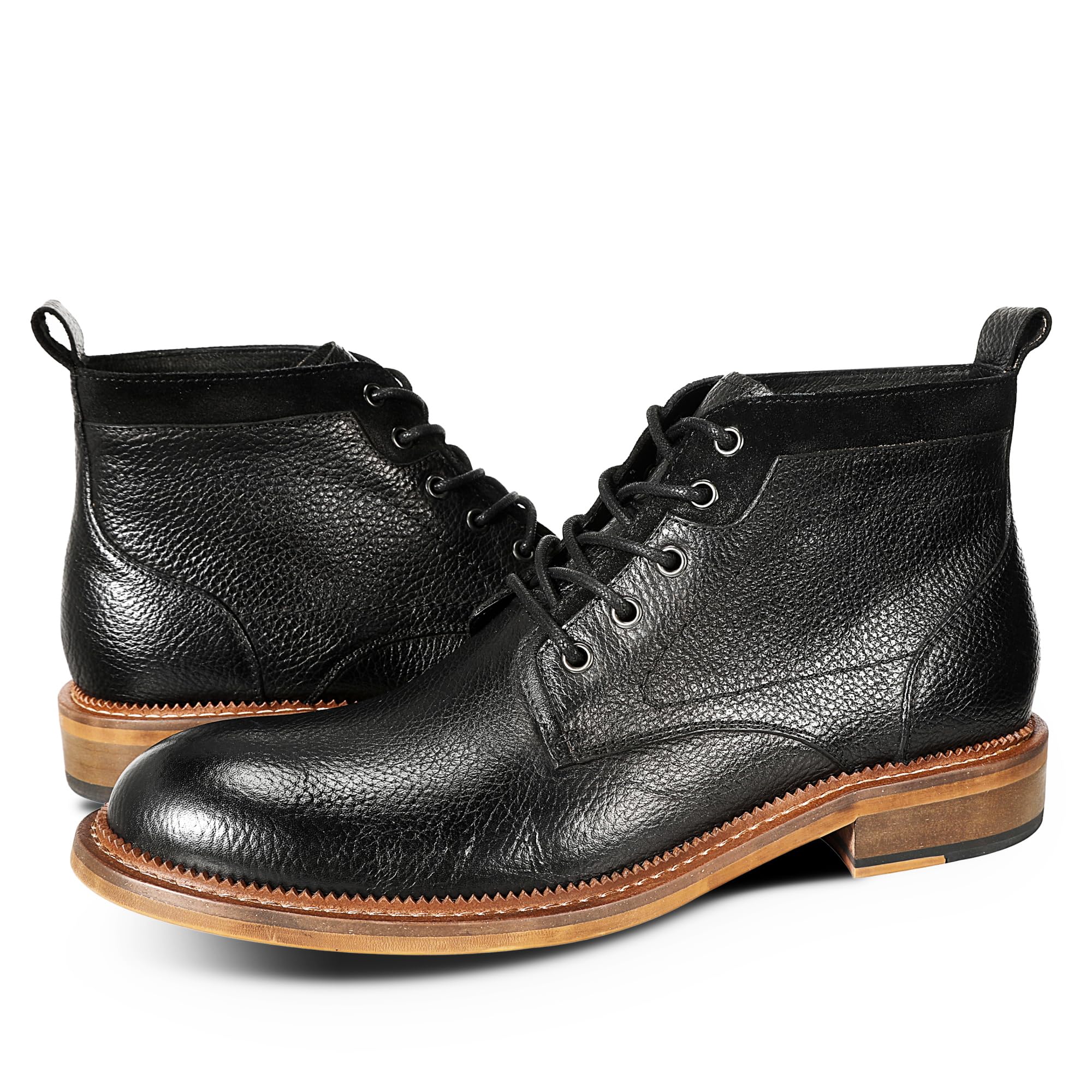 Allthemen Stivali da Motociclista da Uomo Scarpe Oxford retrò con Lacci Scarpe da Lavoro Eleganti da Uomo